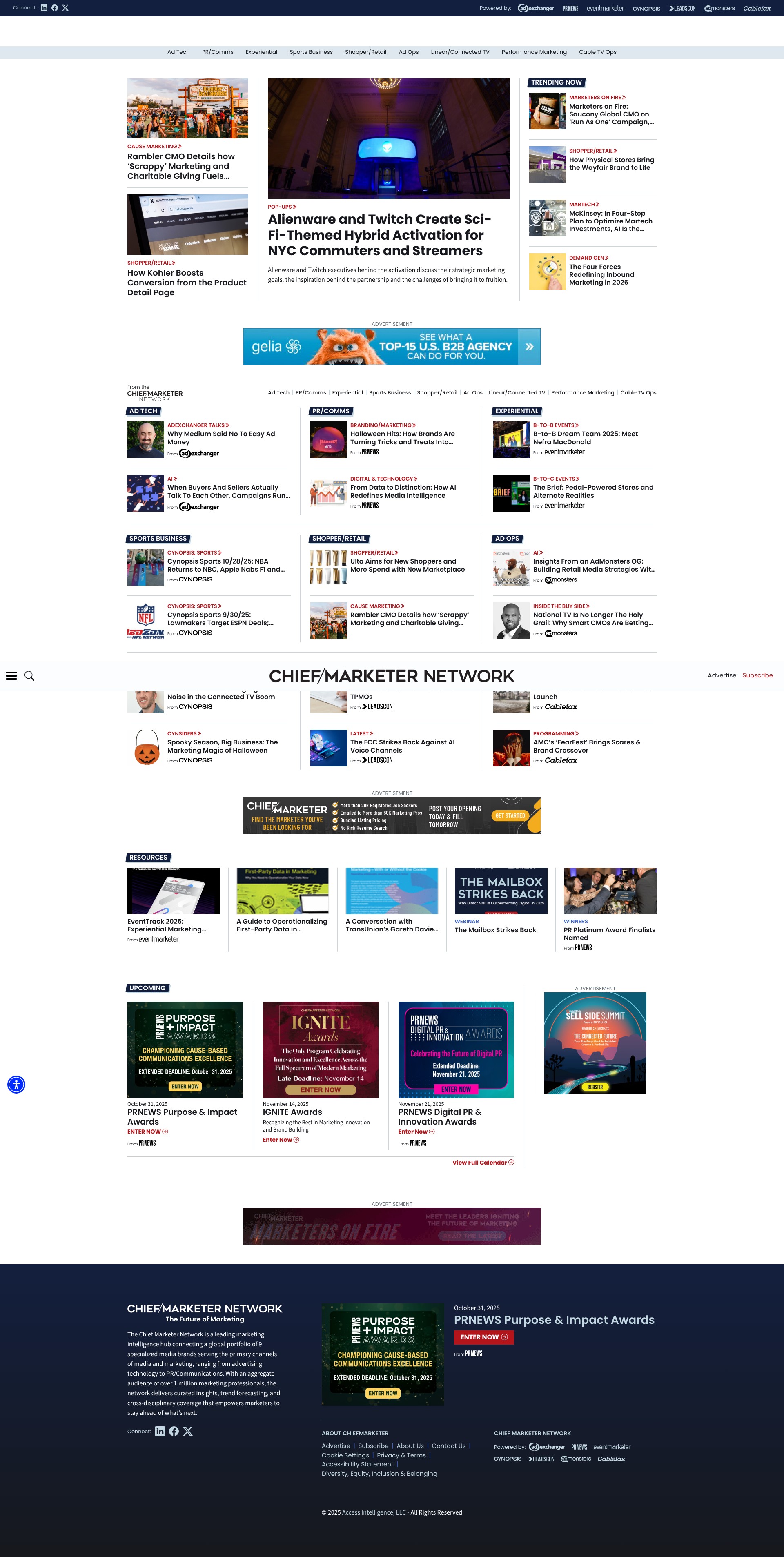 Screenshot of www.chiefmarketer.com