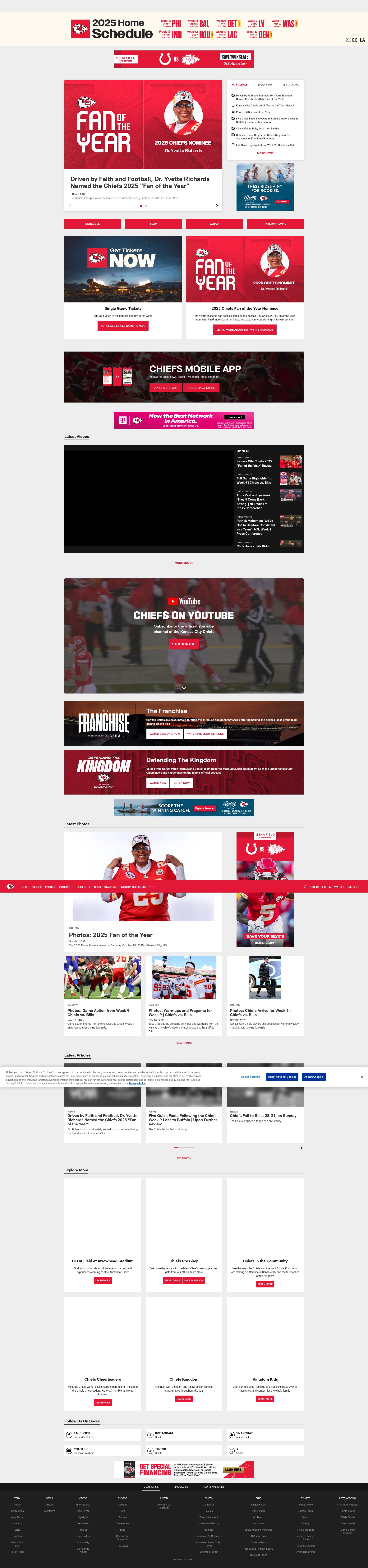 Screenshot of www.chiefs.com