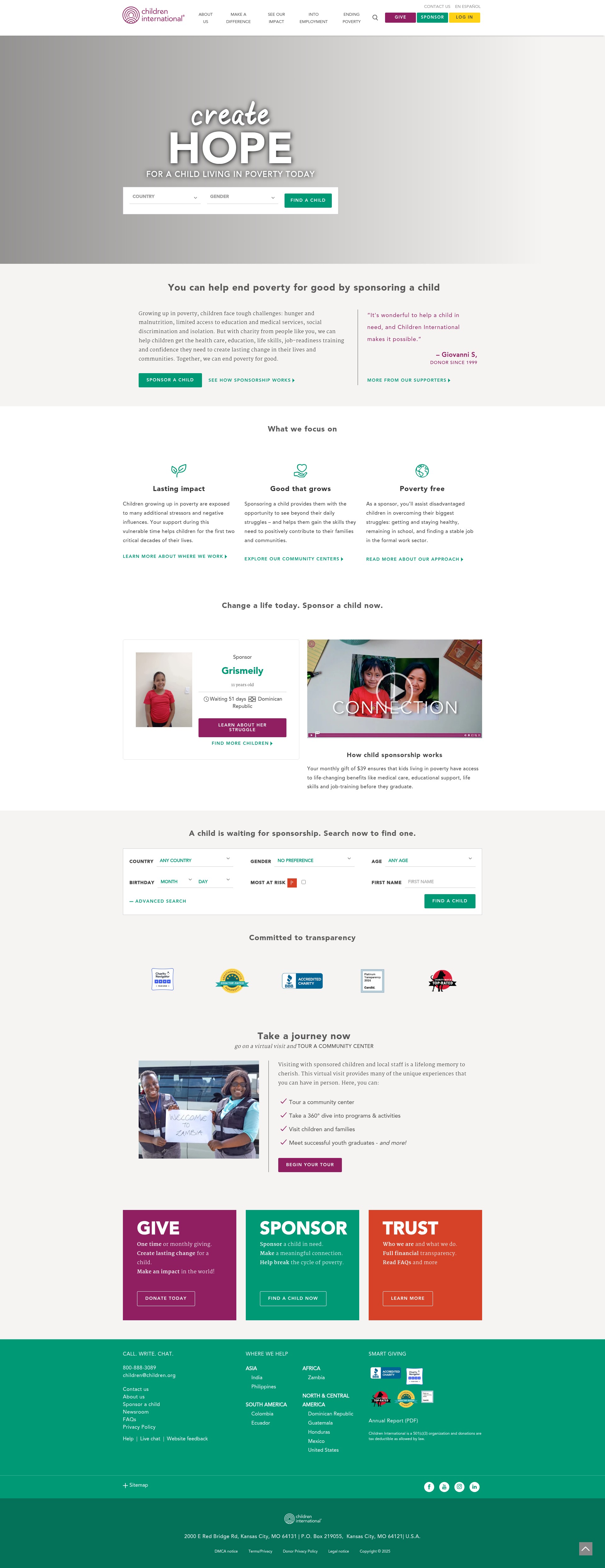 Screenshot of www.children.org