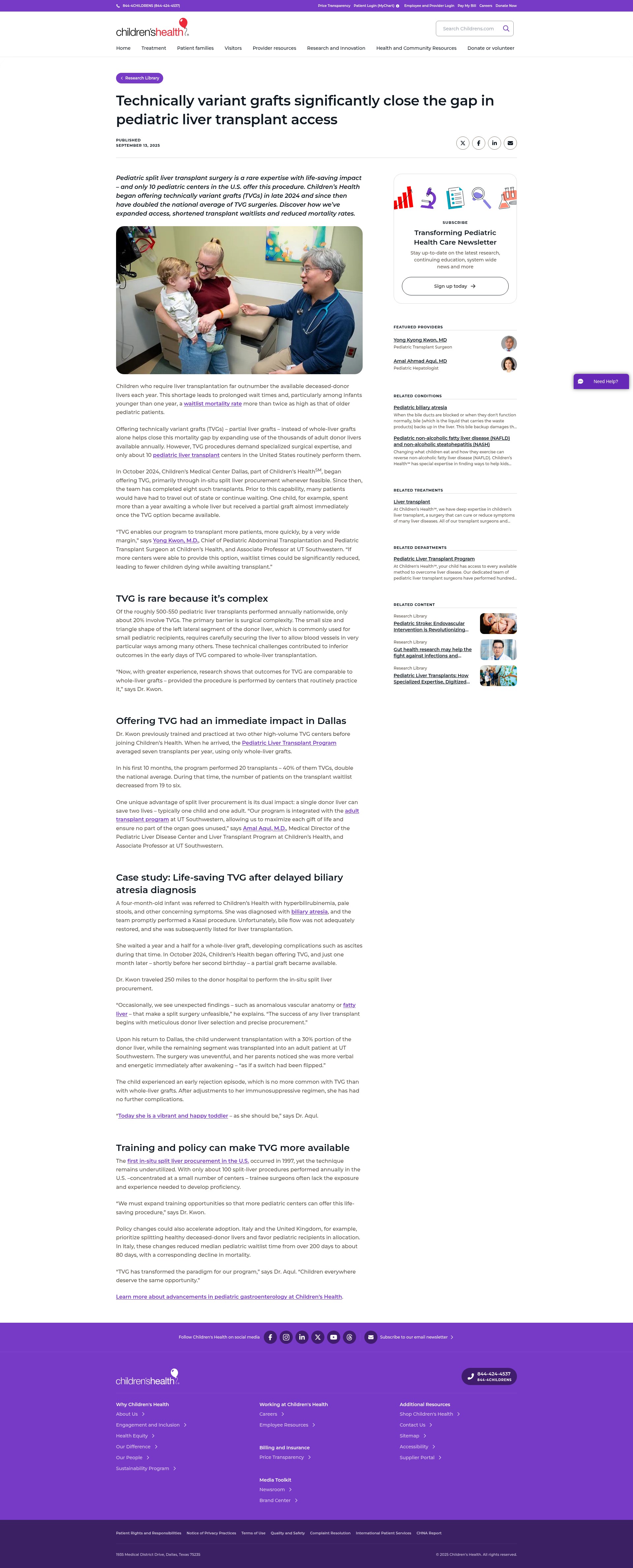 Screenshot of www.childrens.com
