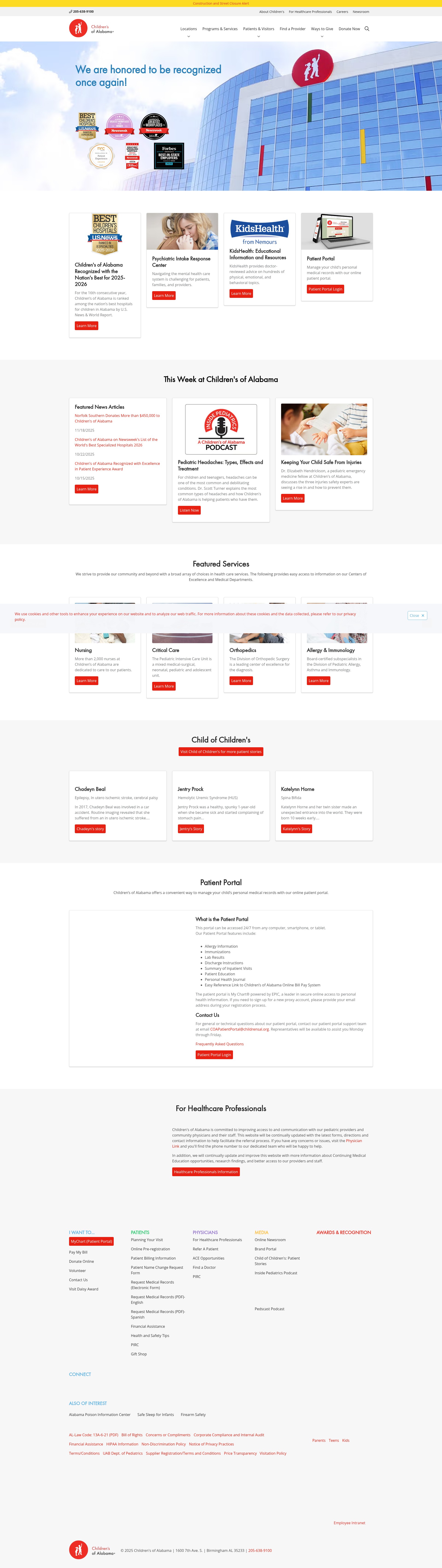 Screenshot of www.childrensal.org