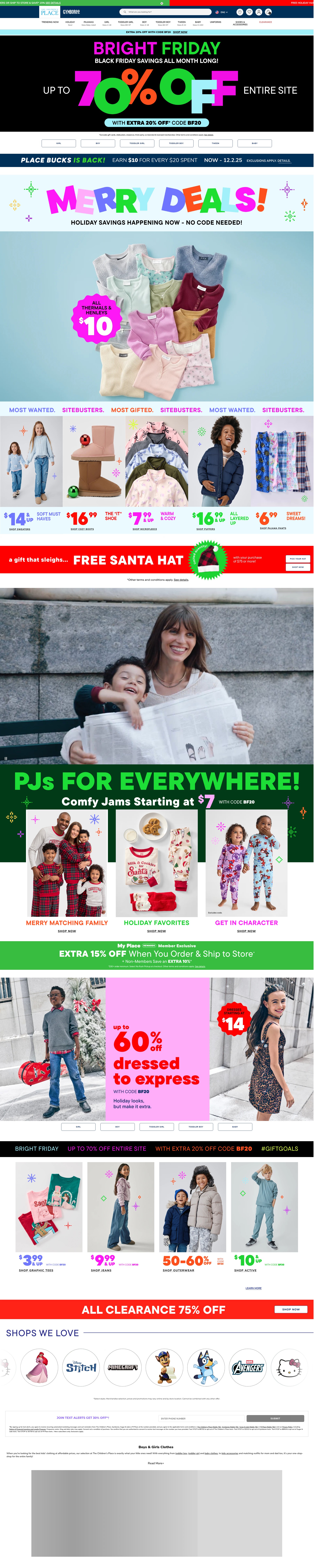 Screenshot of www.childrensplace.com