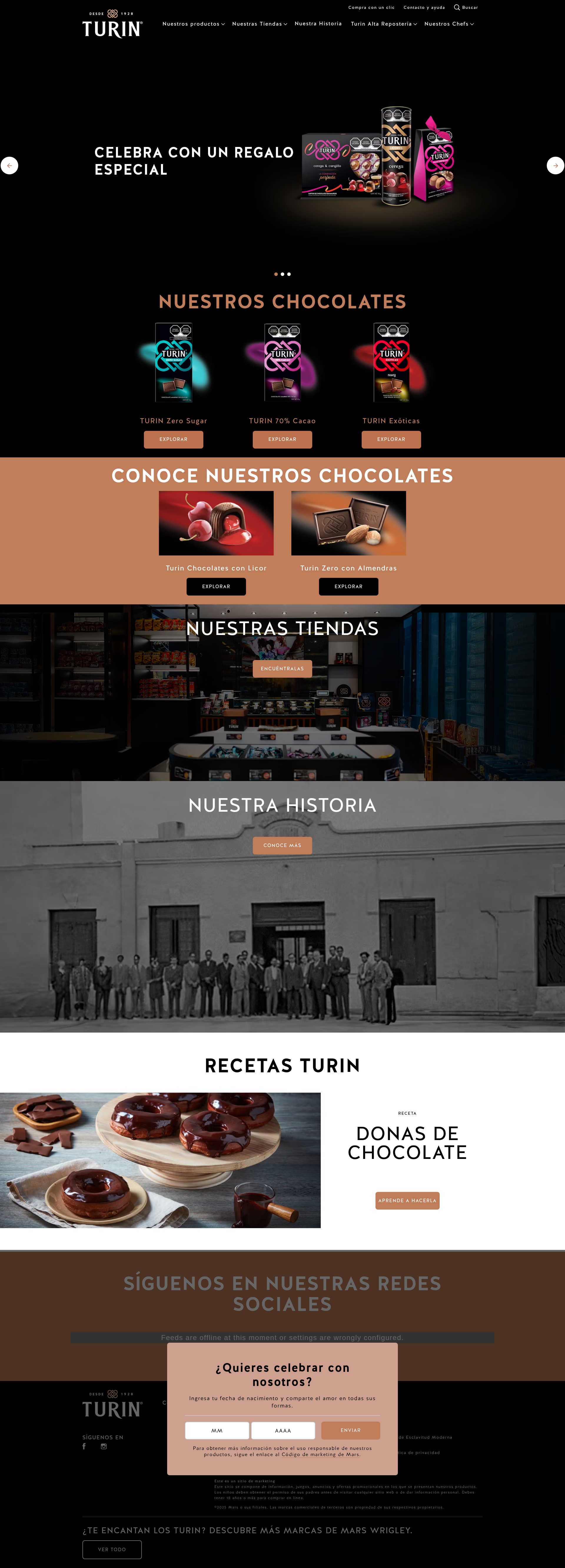 Screenshot of www.chocolatesturin.com.mx