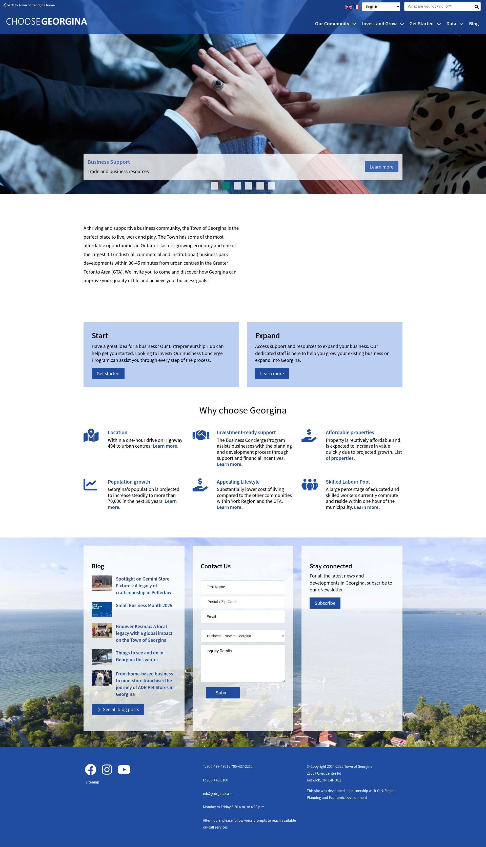 Screenshot of www.choosegeorgina.ca
