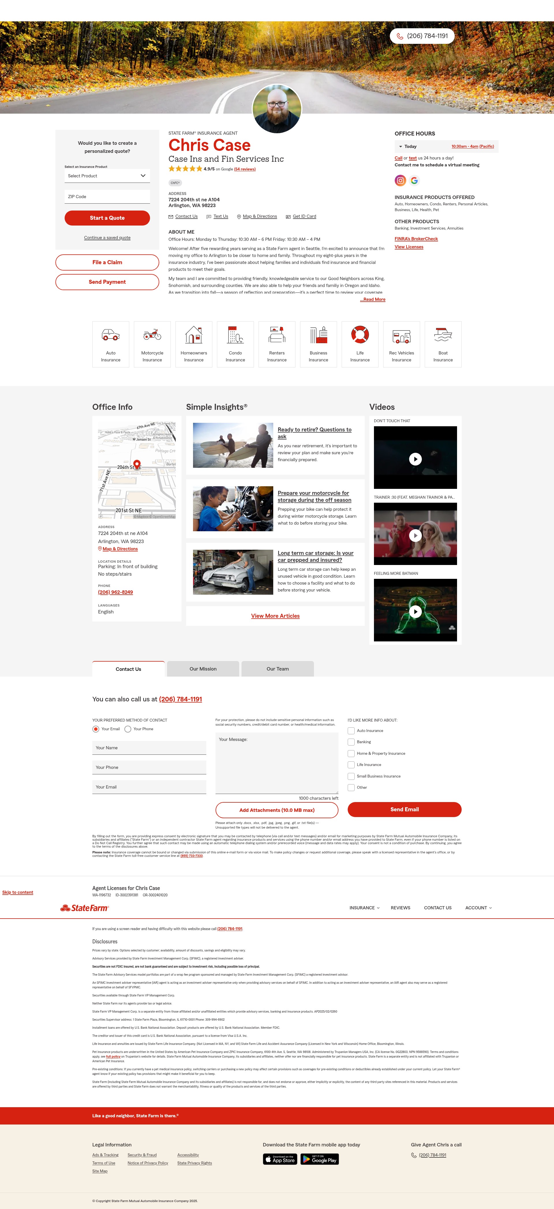 Screenshot of www.chriscaseinsurance.com
