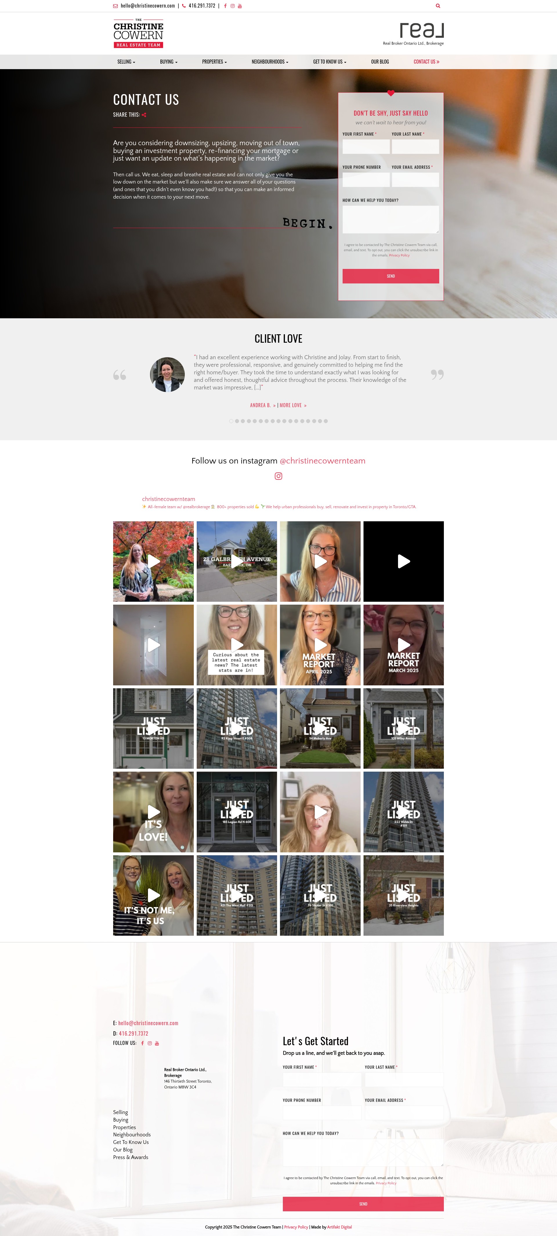 Screenshot of www.christinecowernteam.com