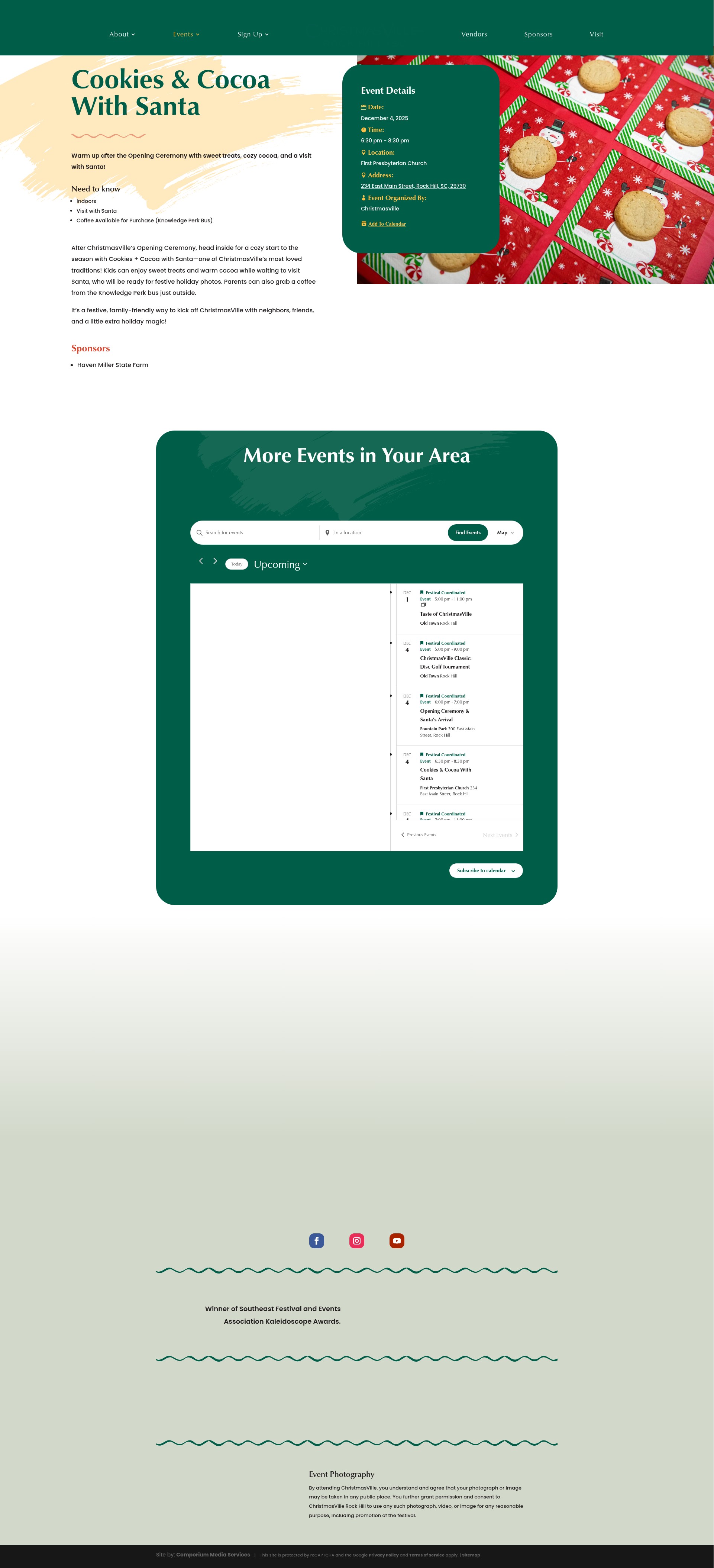 Screenshot of www.christmasvillerockhill.com