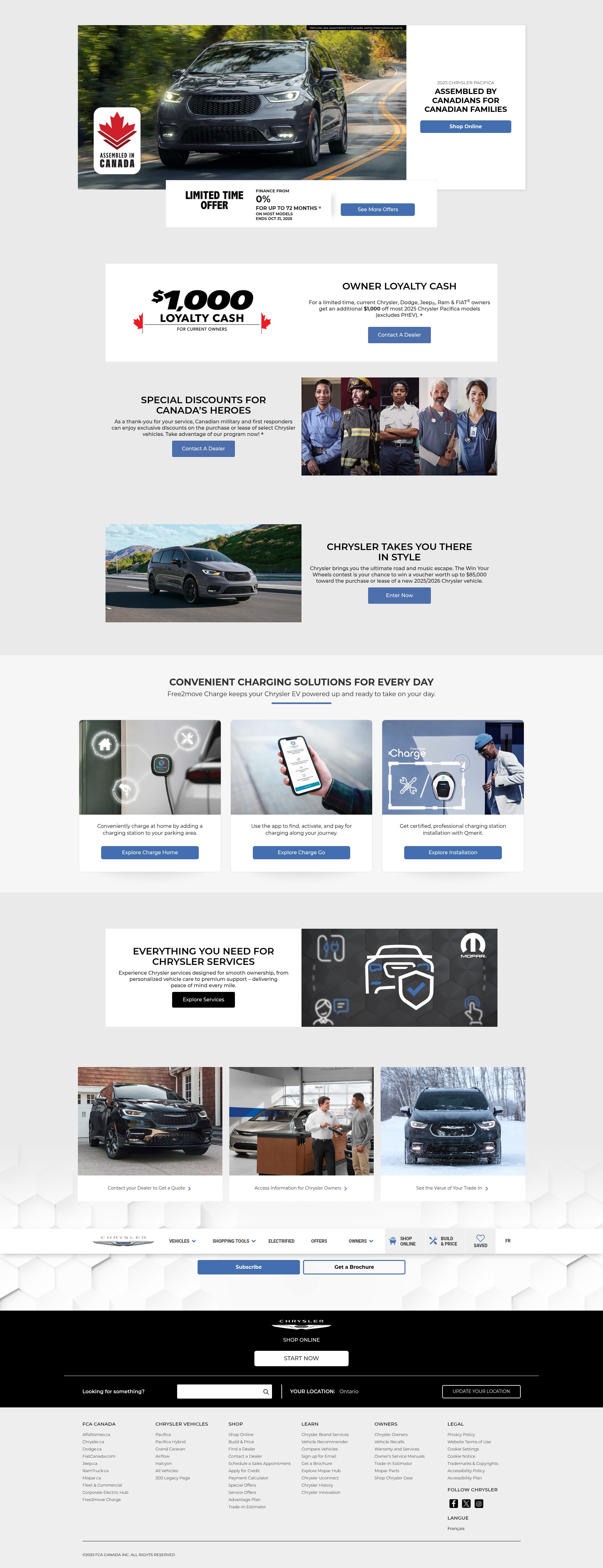 Screenshot of www.chrysler.ca