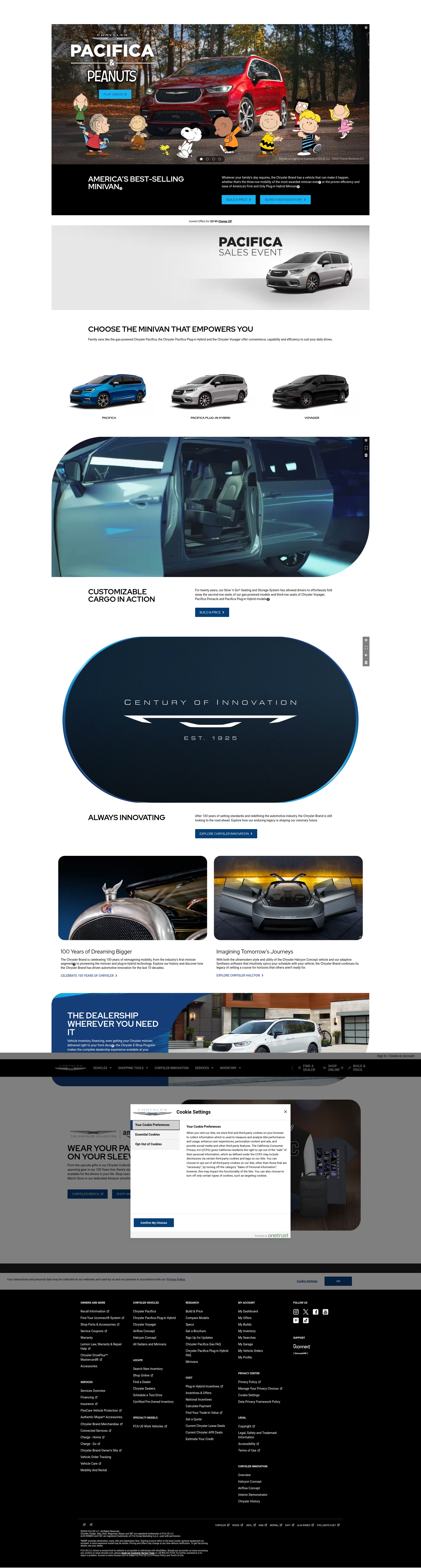 Screenshot of www.chrysler.com