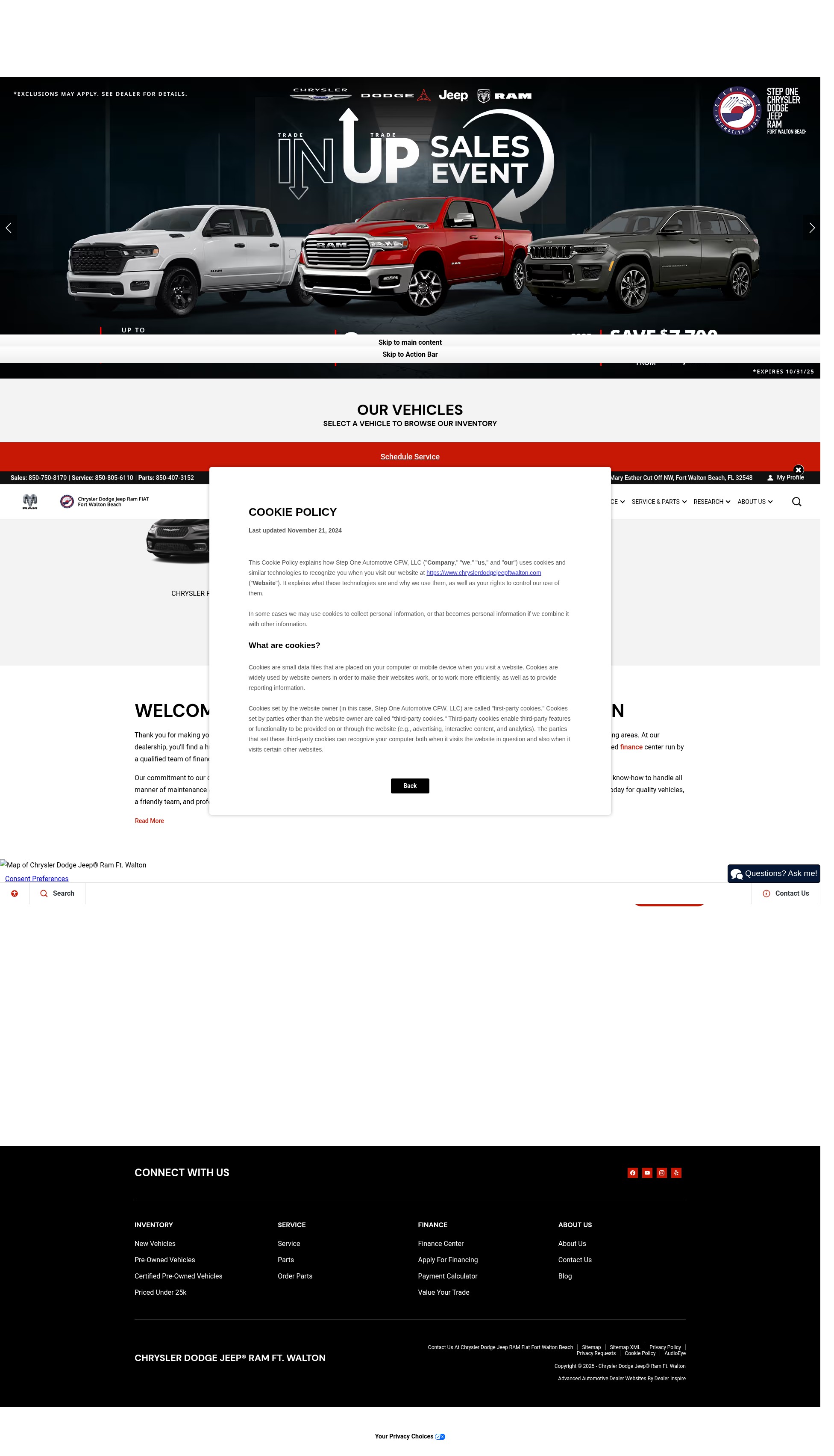 Screenshot of www.chryslerdodgejeepftwalton.com