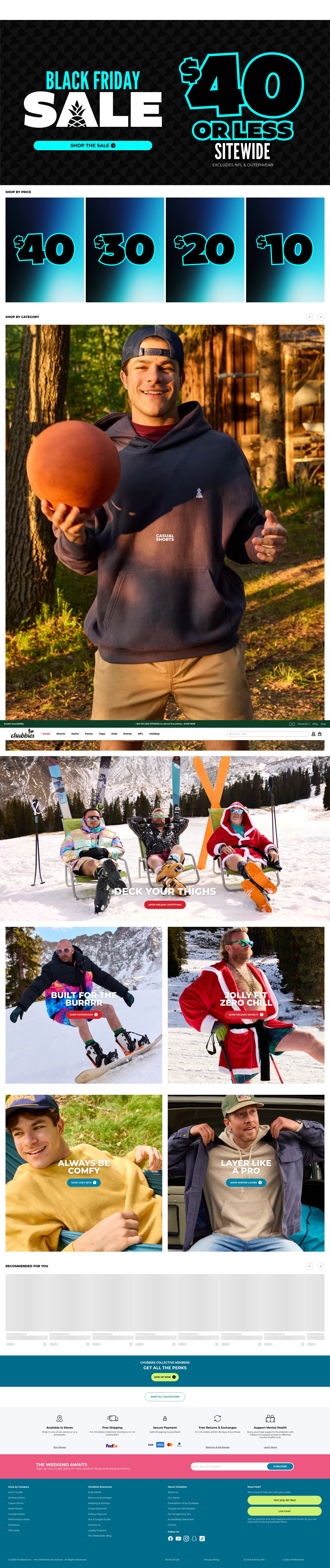 Screenshot of www.chubbiesshorts.com
