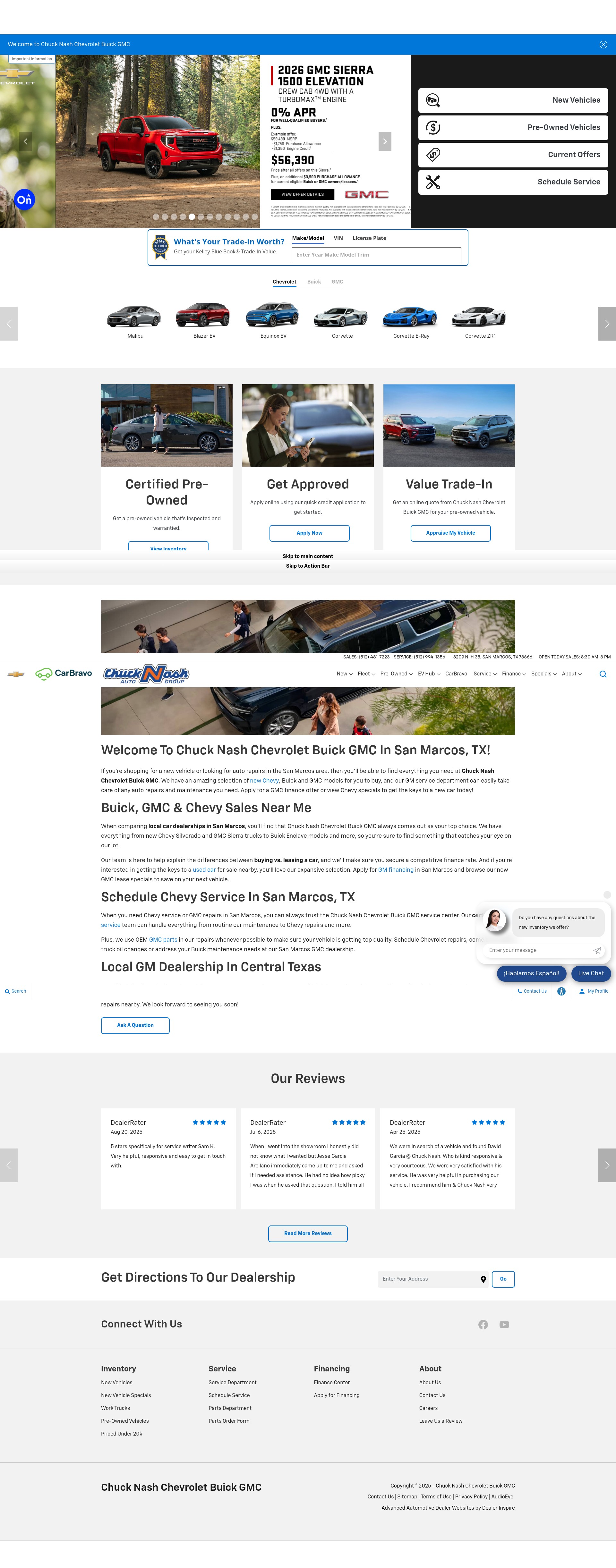 Screenshot of www.chucknashchevroletbuickgmc.com