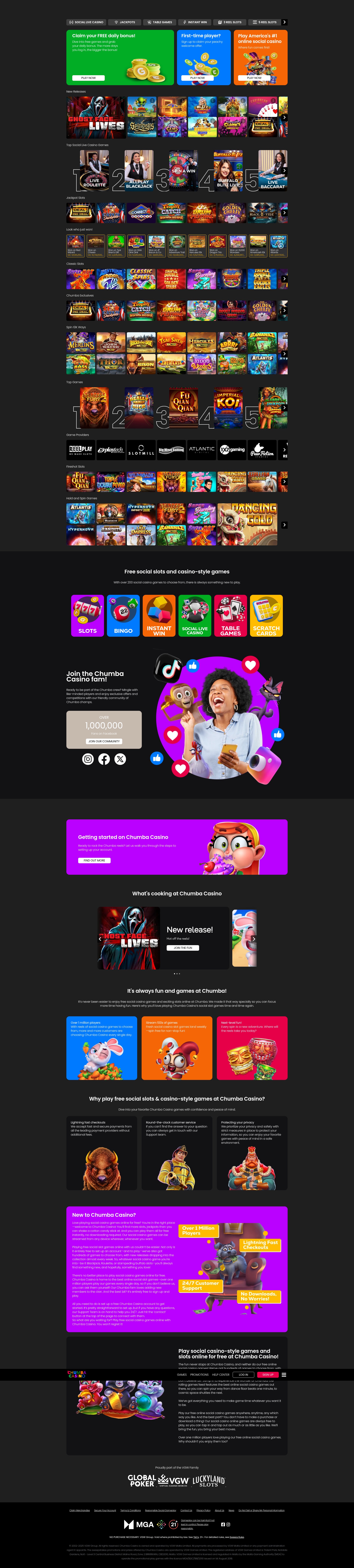 Screenshot of www.chumbacasino.com