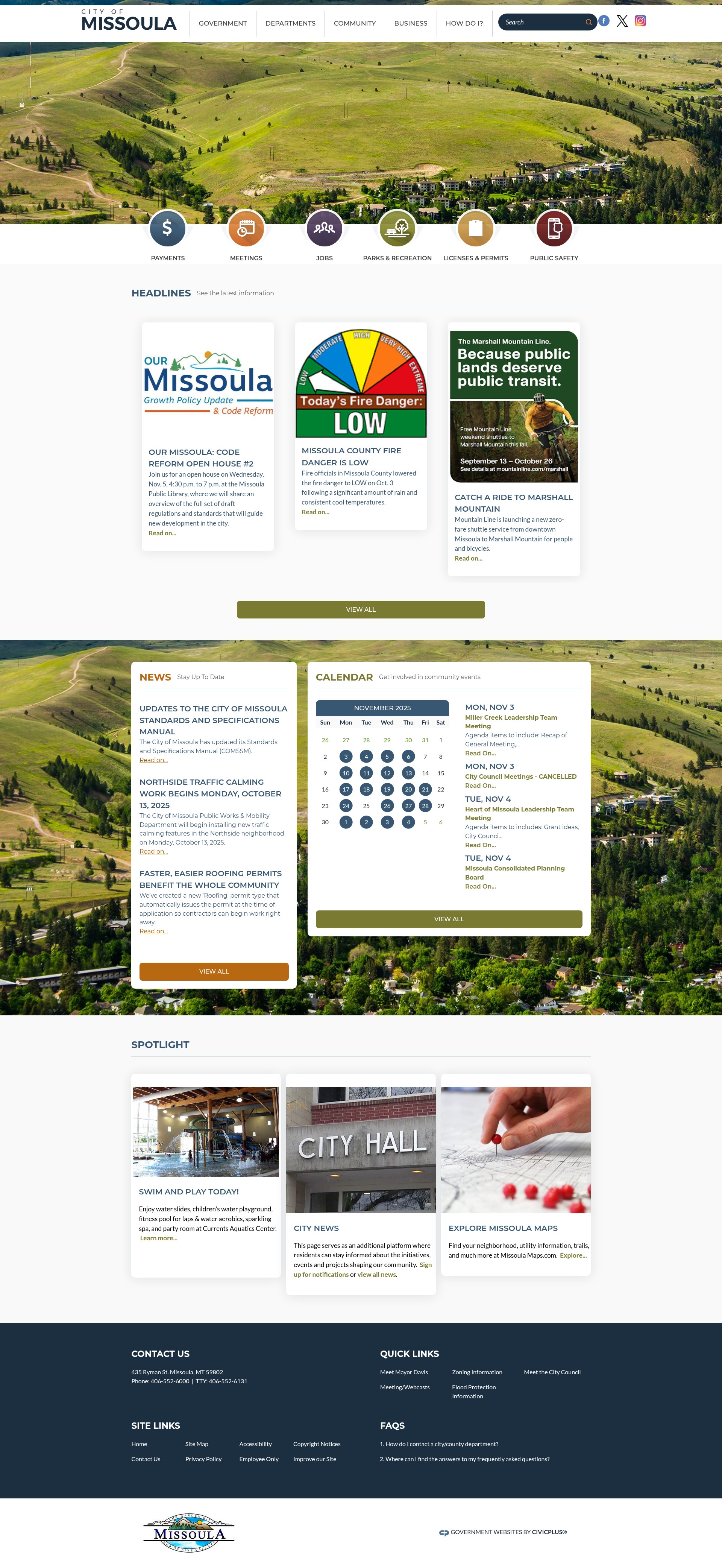 Screenshot of www.ci.missoula.mt.us