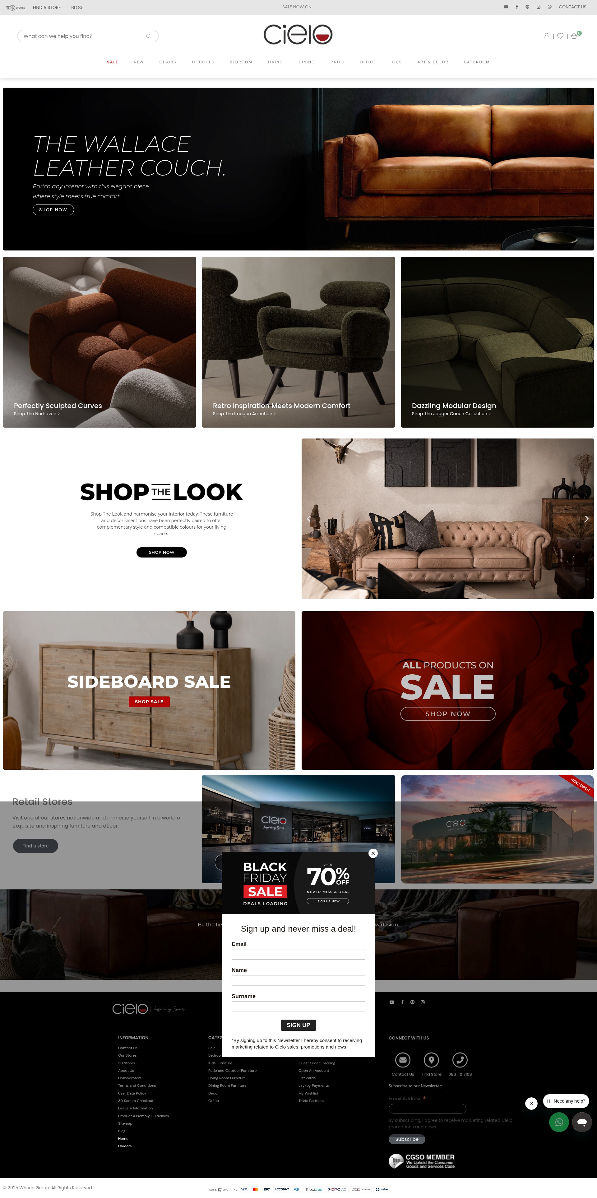 Screenshot of www.cielo.co.za