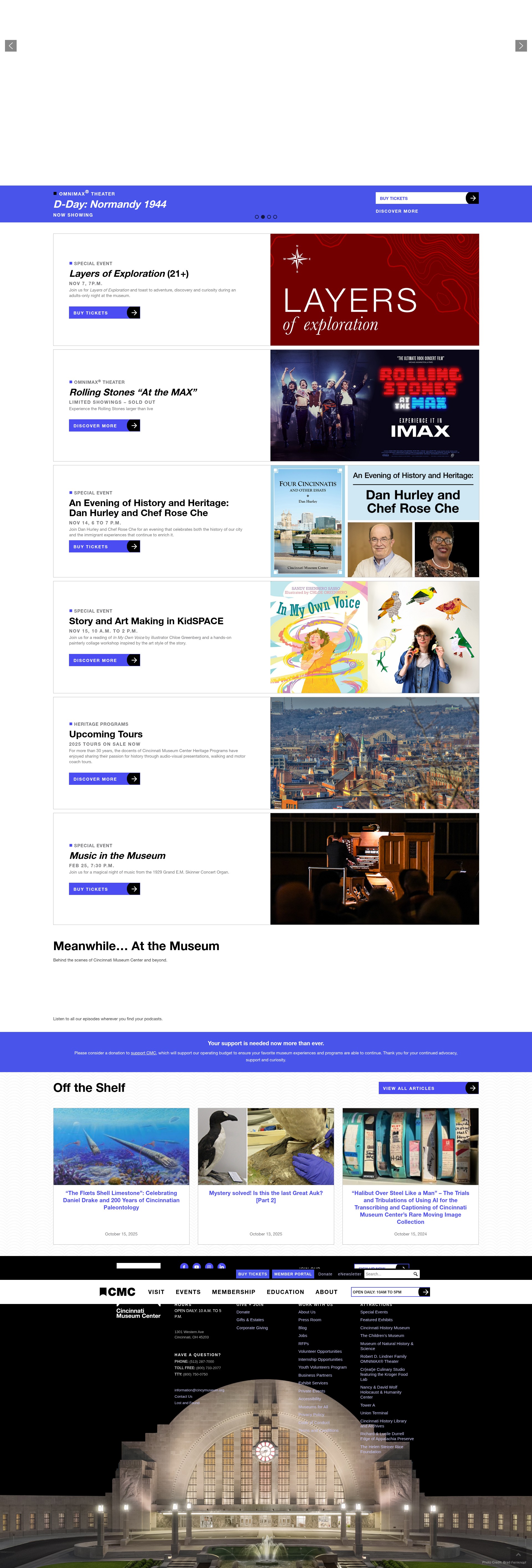 Screenshot of www.cincymuseum.org