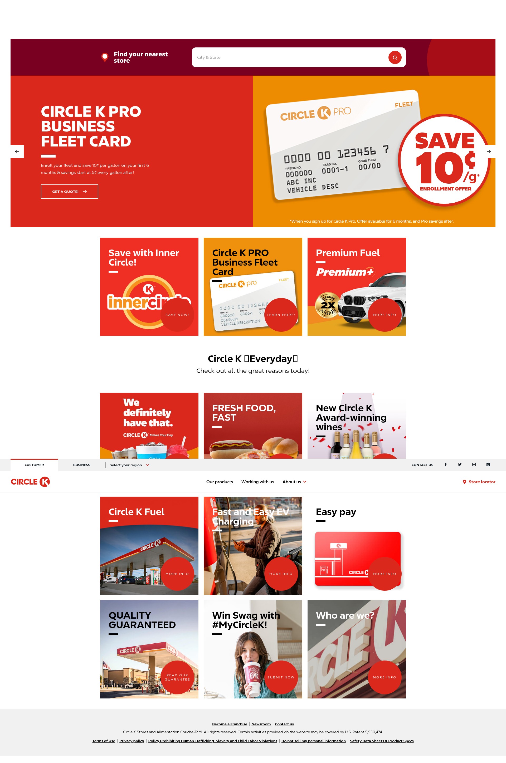 Screenshot of www.circlek.com