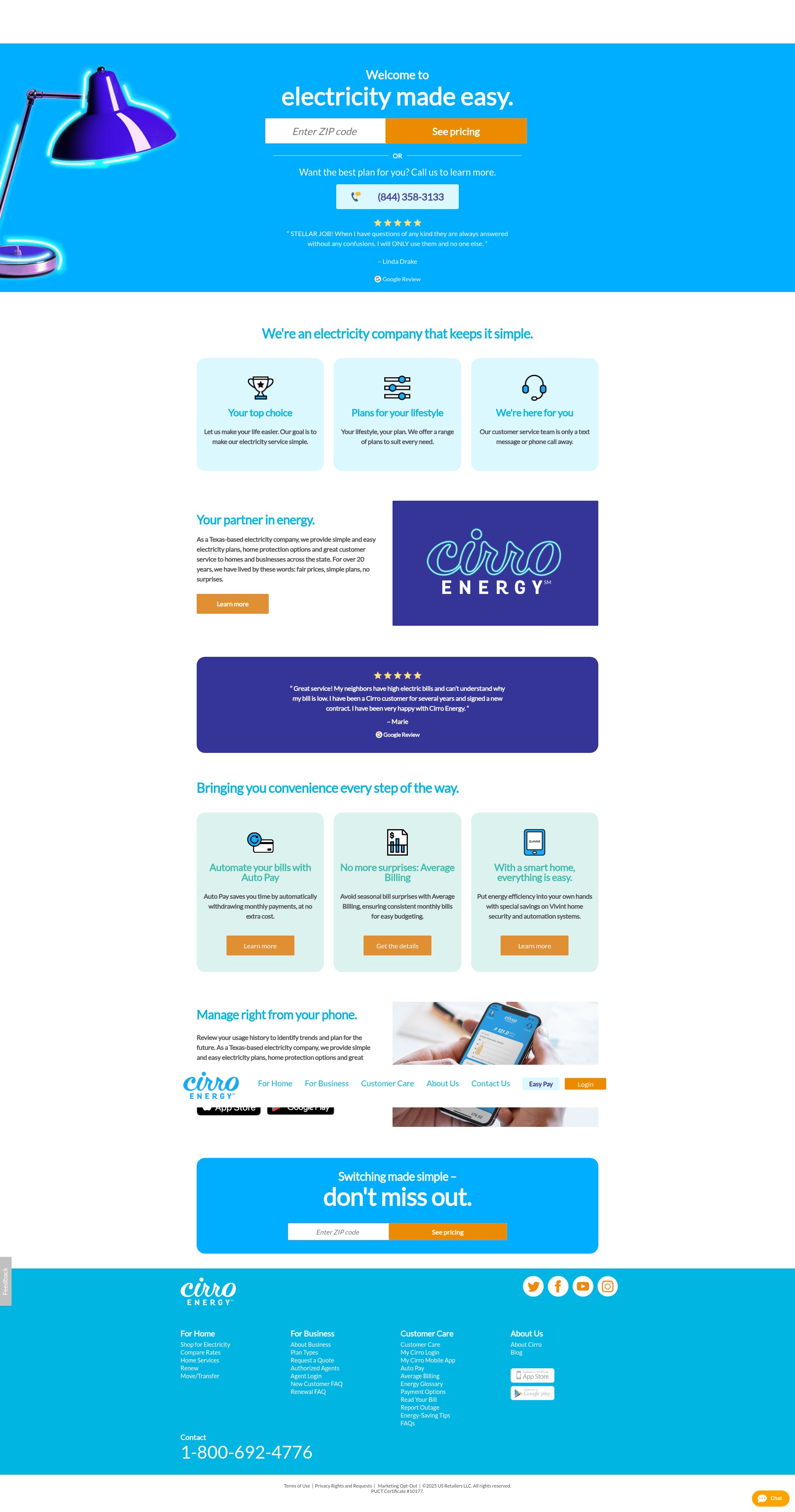 Screenshot of www.cirroenergy.com
