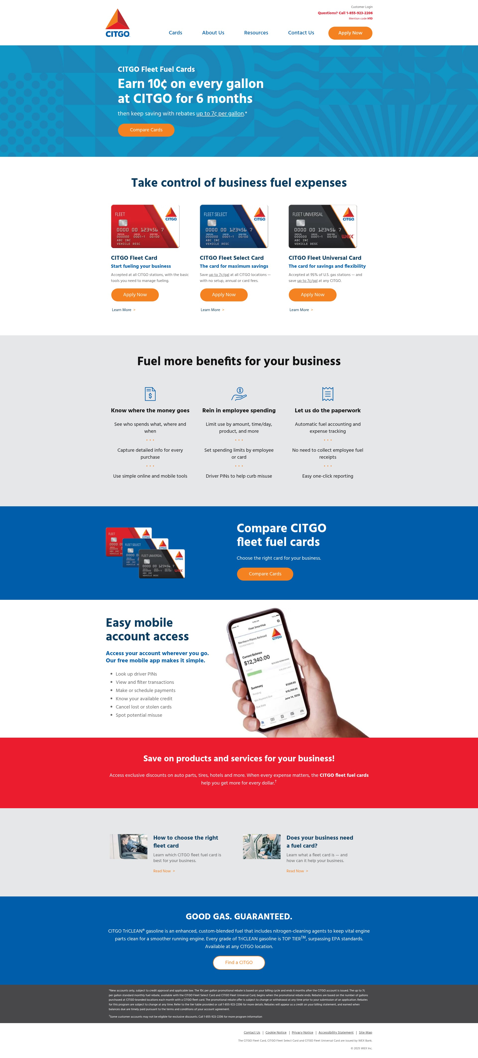 Screenshot of www.citgofleetcard.com
