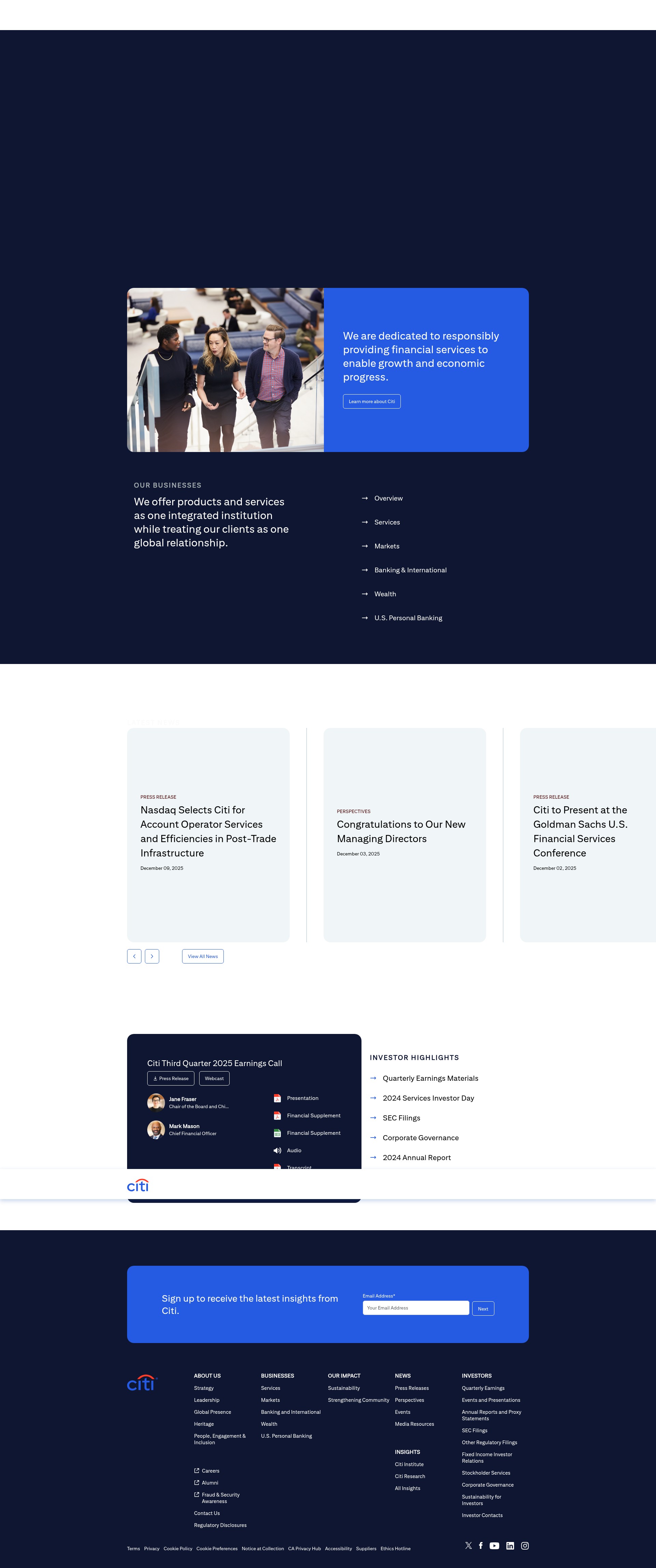 Screenshot of www.citigroup.com