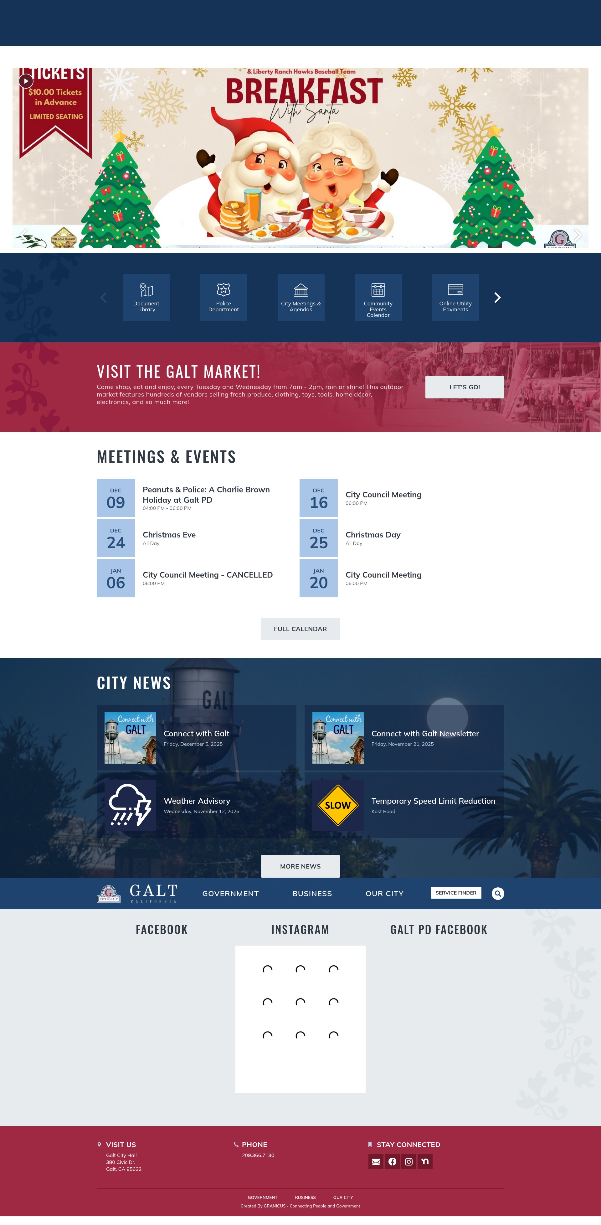 Screenshot of www.cityofgalt.org