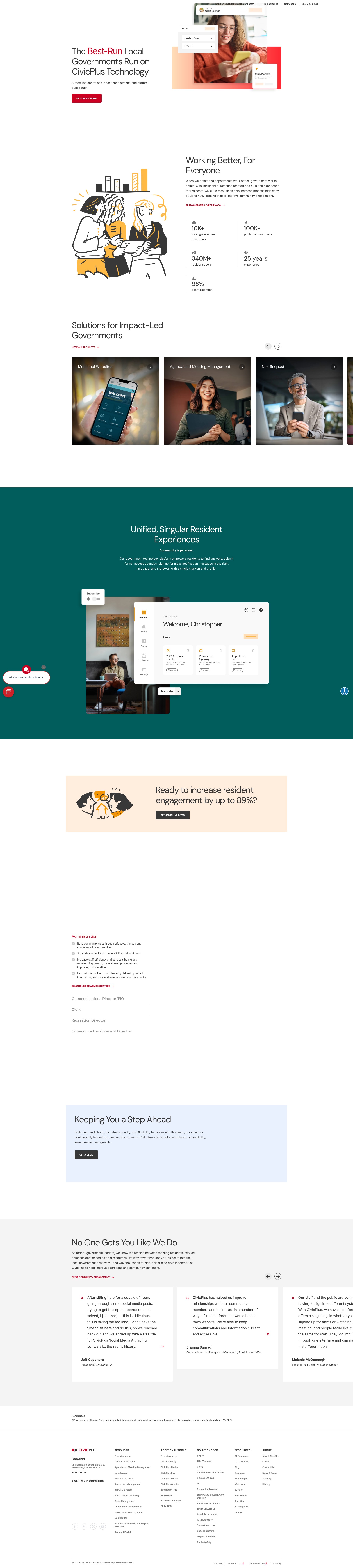 Screenshot of www.civicplus.com
