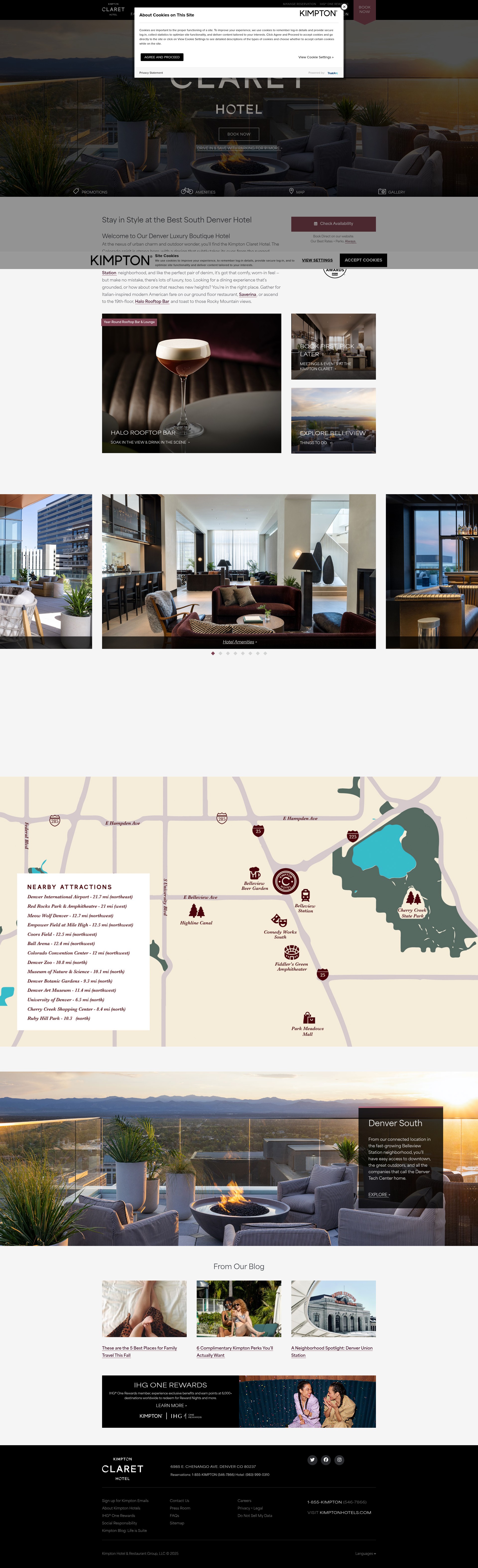 Screenshot of www.clarethotel.com