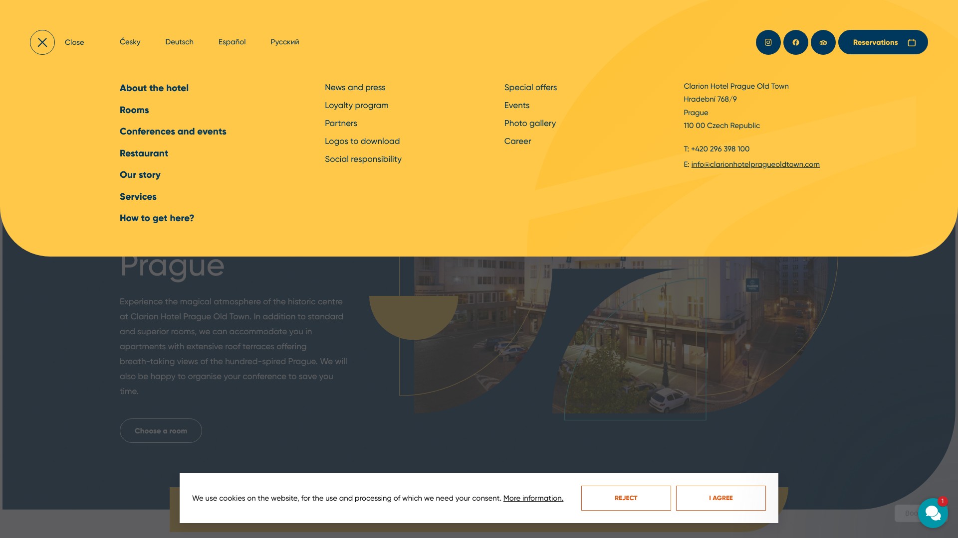 Screenshot of www.clarionhotelpragueoldtown.com