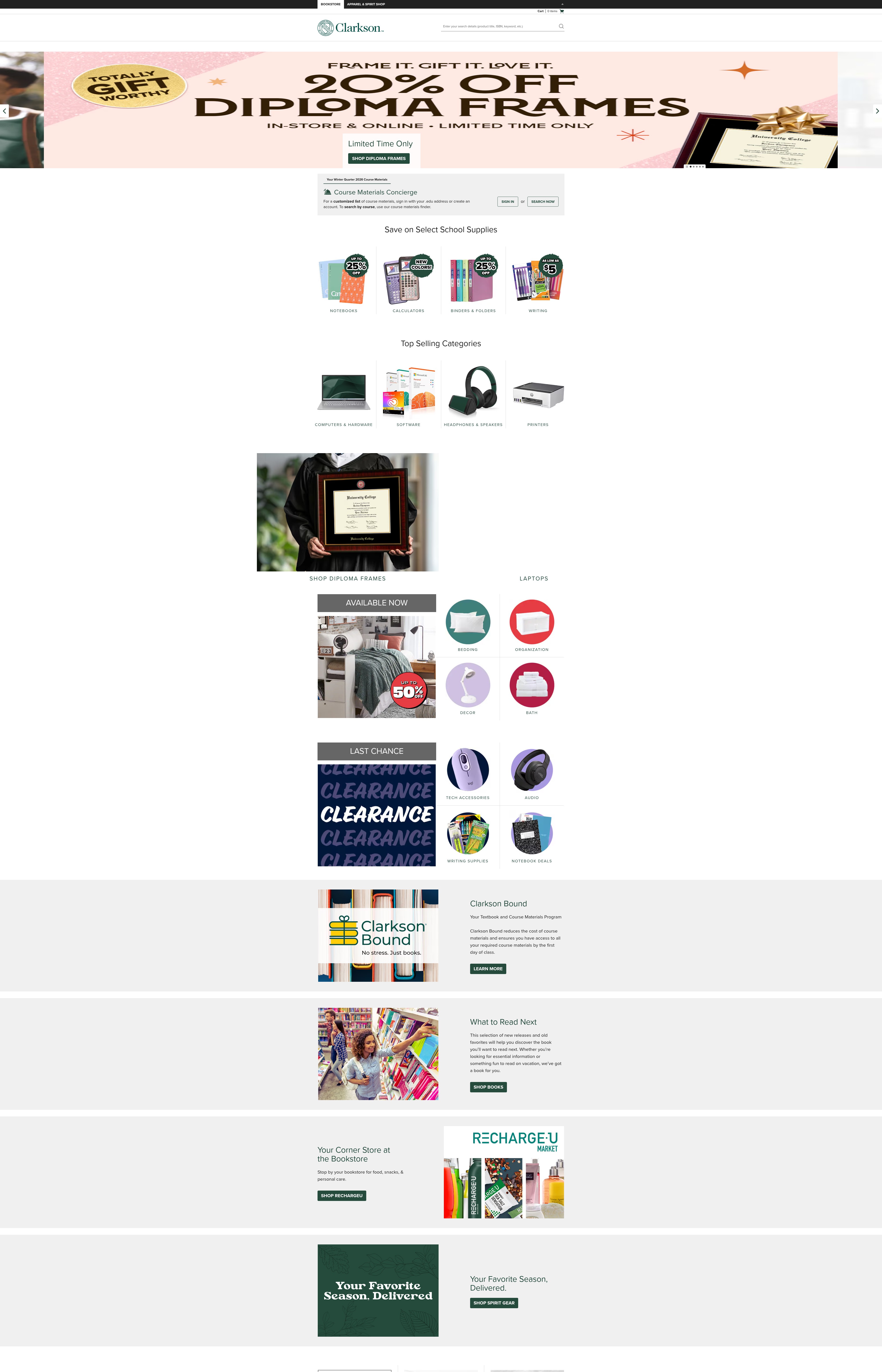 Screenshot of www.clarkson.edu