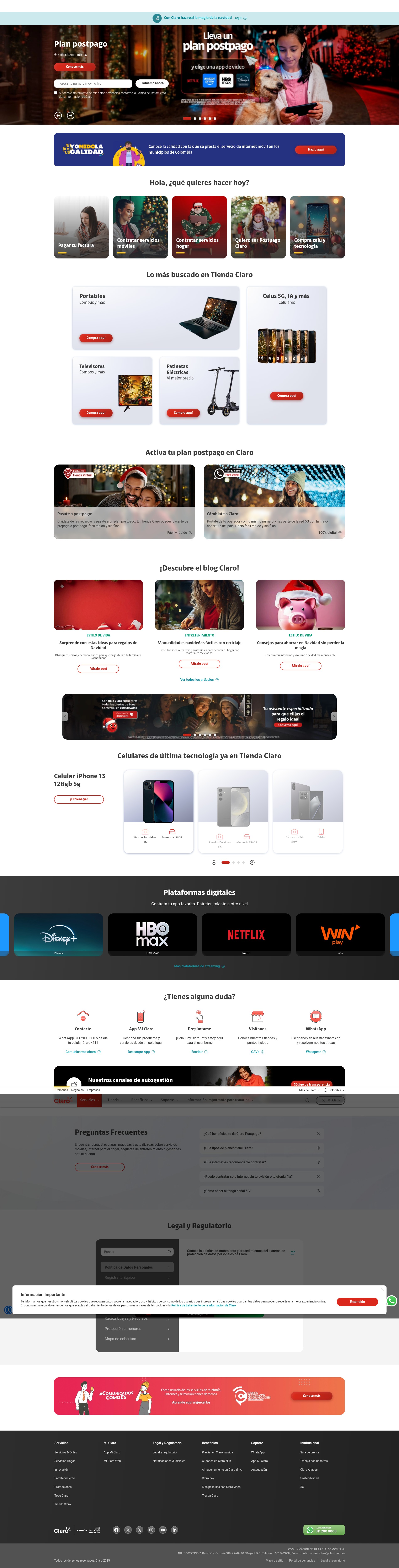 Screenshot of www.claro.com.co