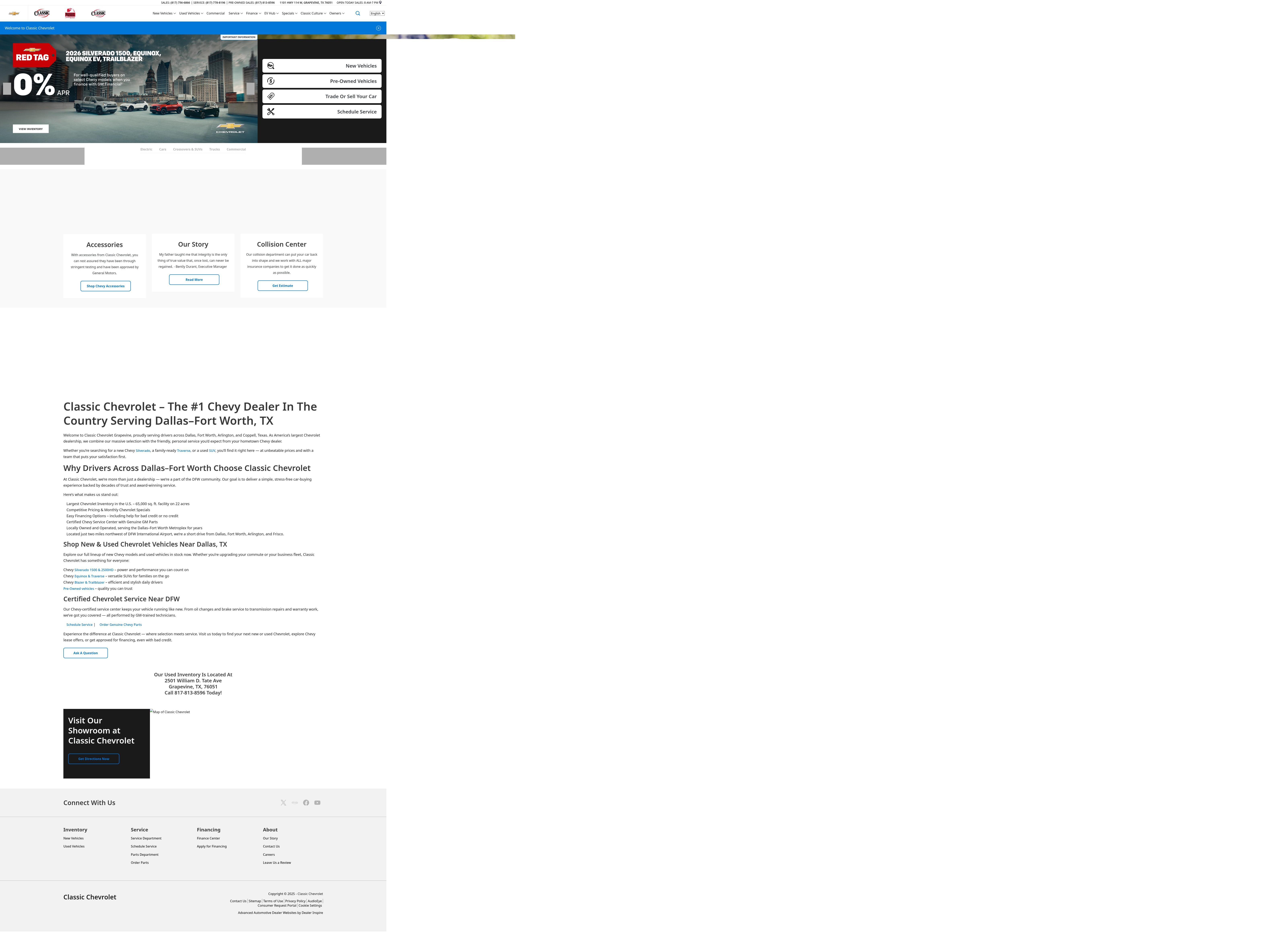 Screenshot of www.classicchevrolet.com