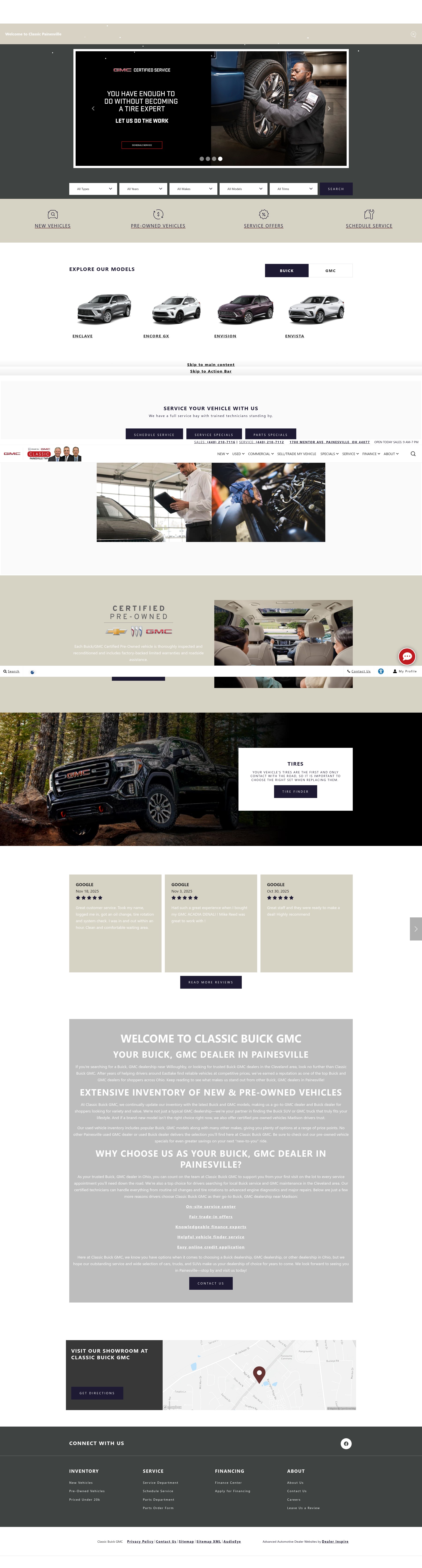 Screenshot of www.classicpainesville.com