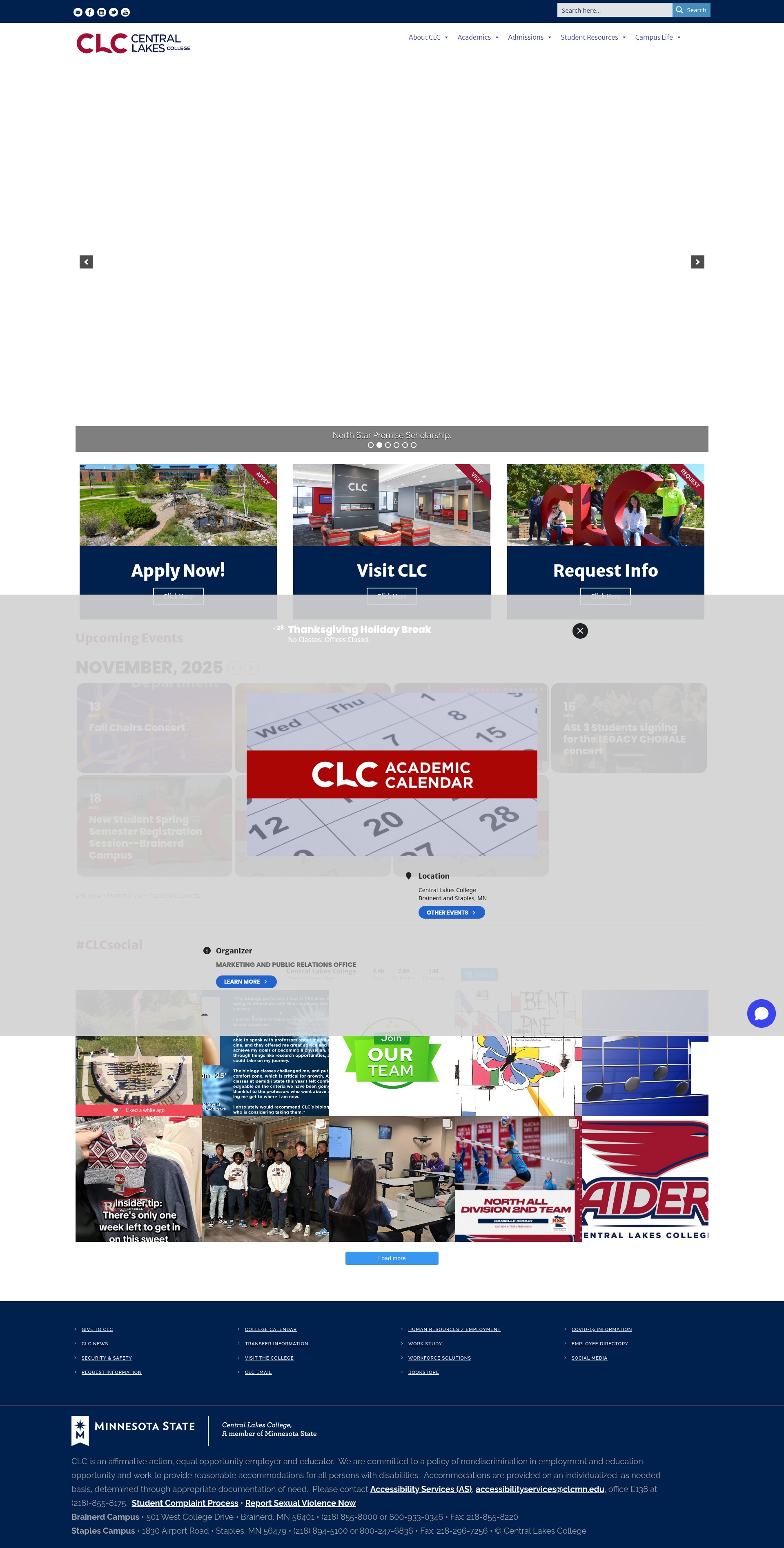 Screenshot of www.clcmn.edu