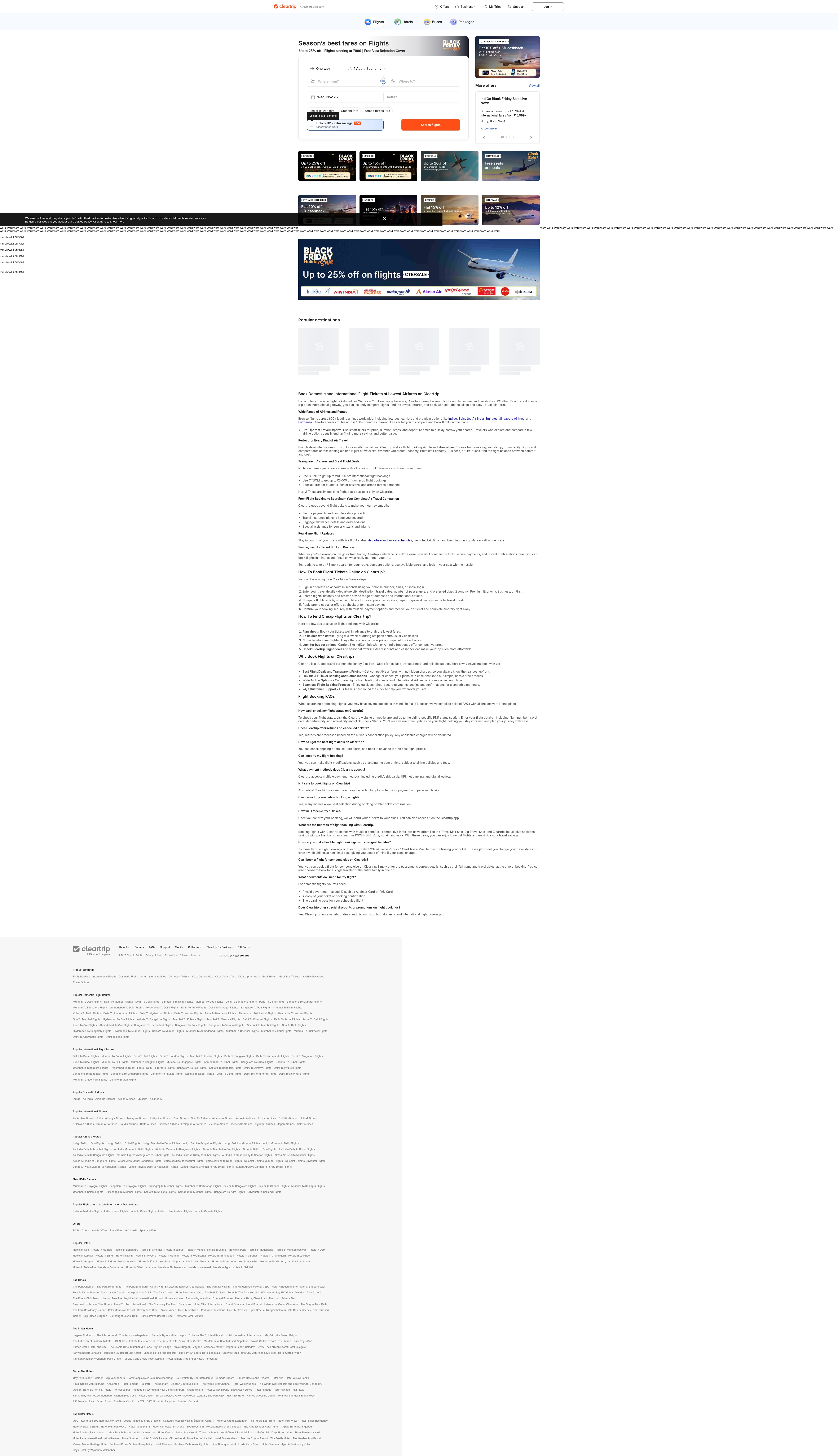 Screenshot of www.cleartrip.com