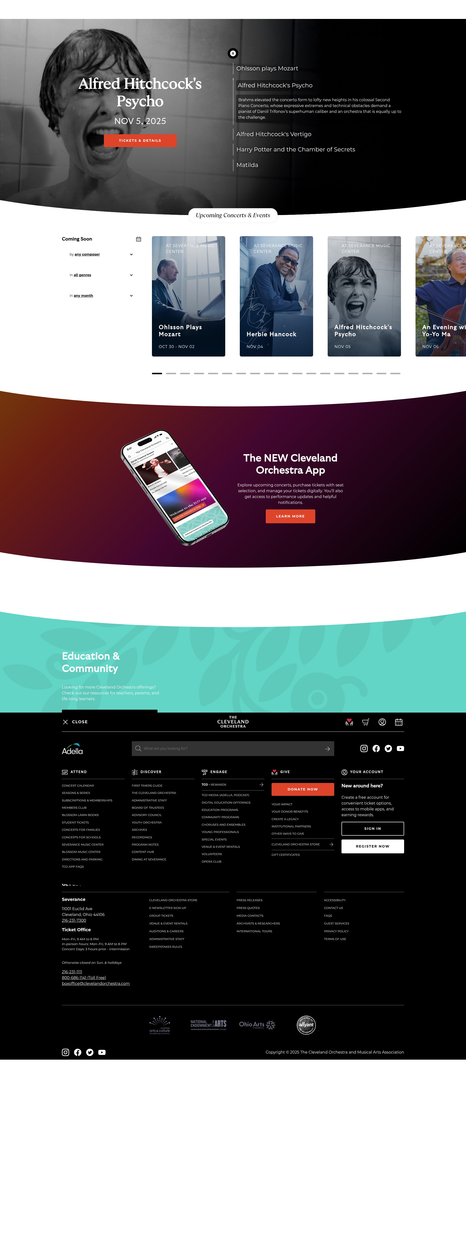 Screenshot of www.clevelandorchestra.com