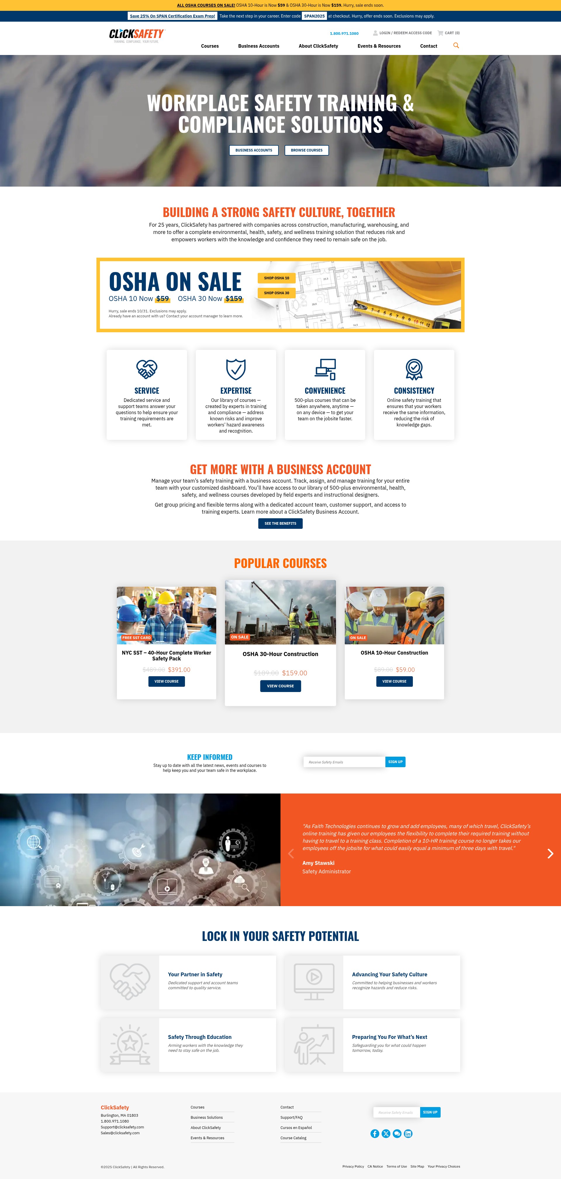 Screenshot of www.clicksafety.com