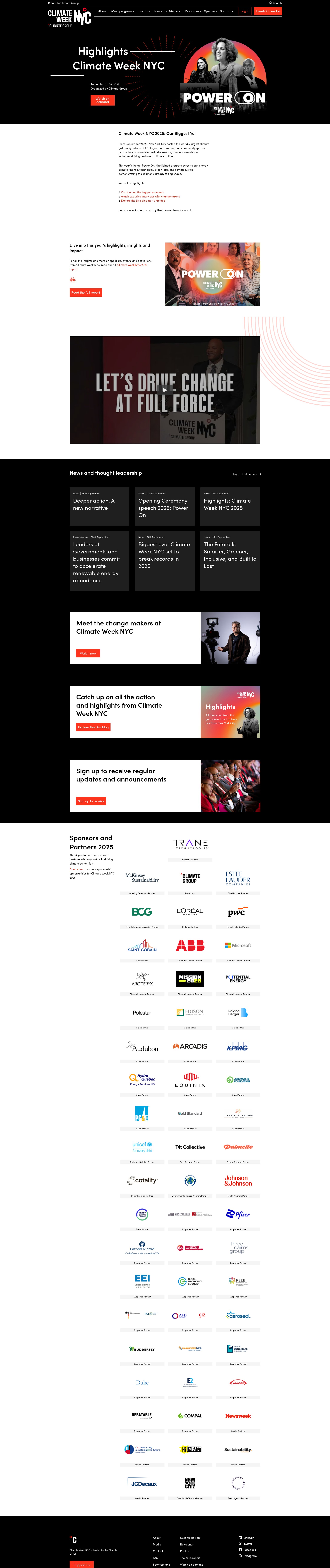 Screenshot of www.climateweeknyc.org