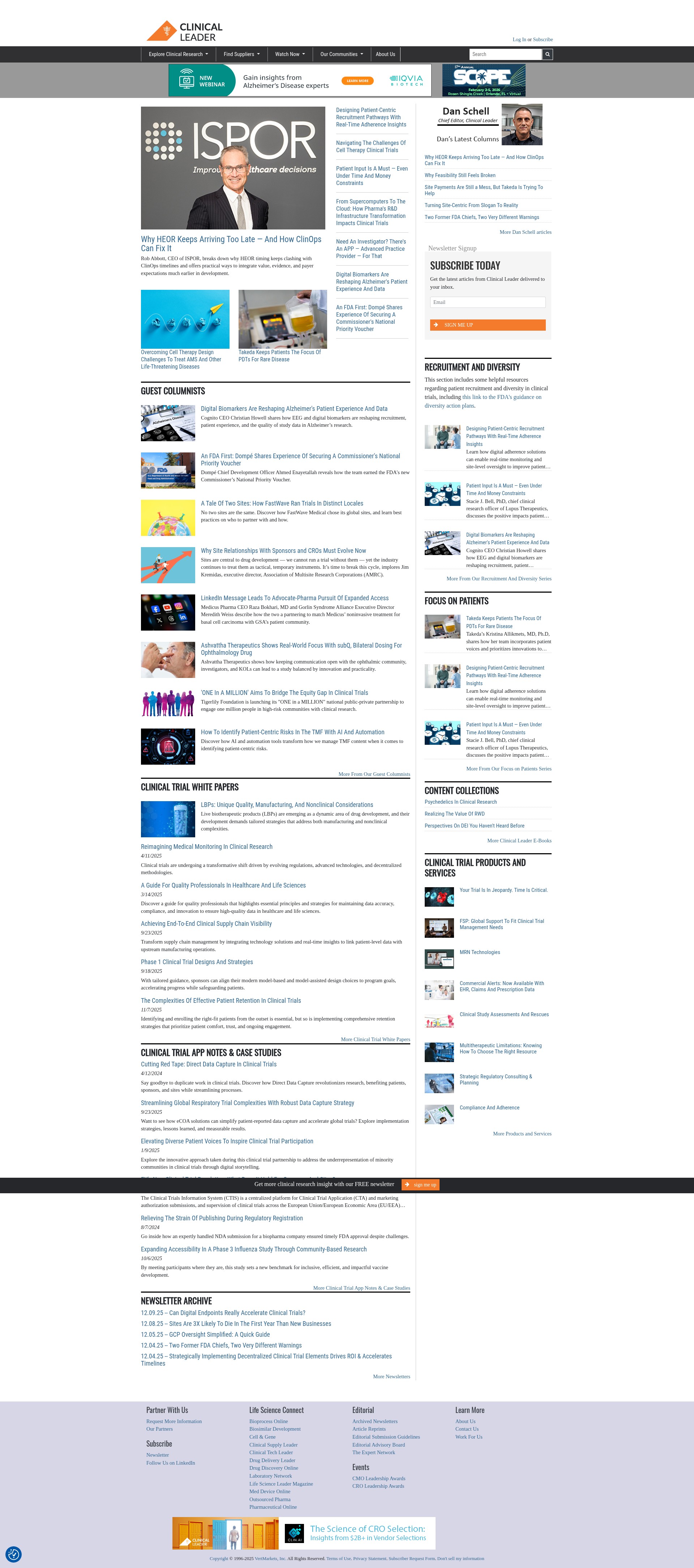 Screenshot of www.clinicalleader.com