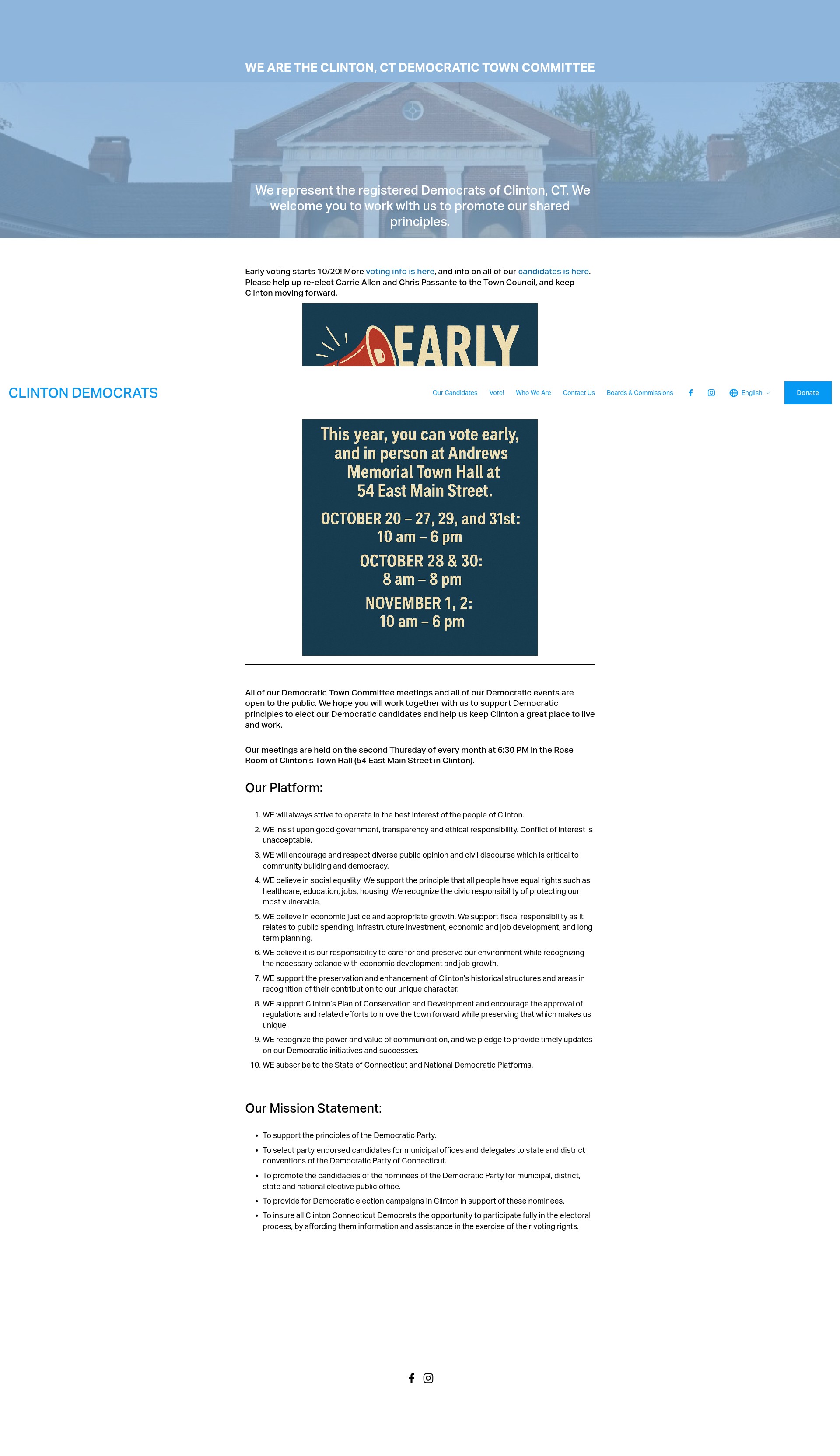 Screenshot of www.clintondemocrats.org