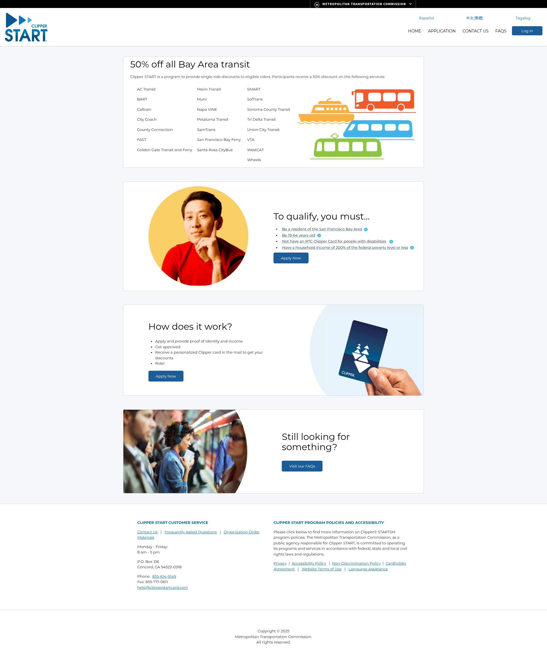 Screenshot of www.clipperstartcard.com