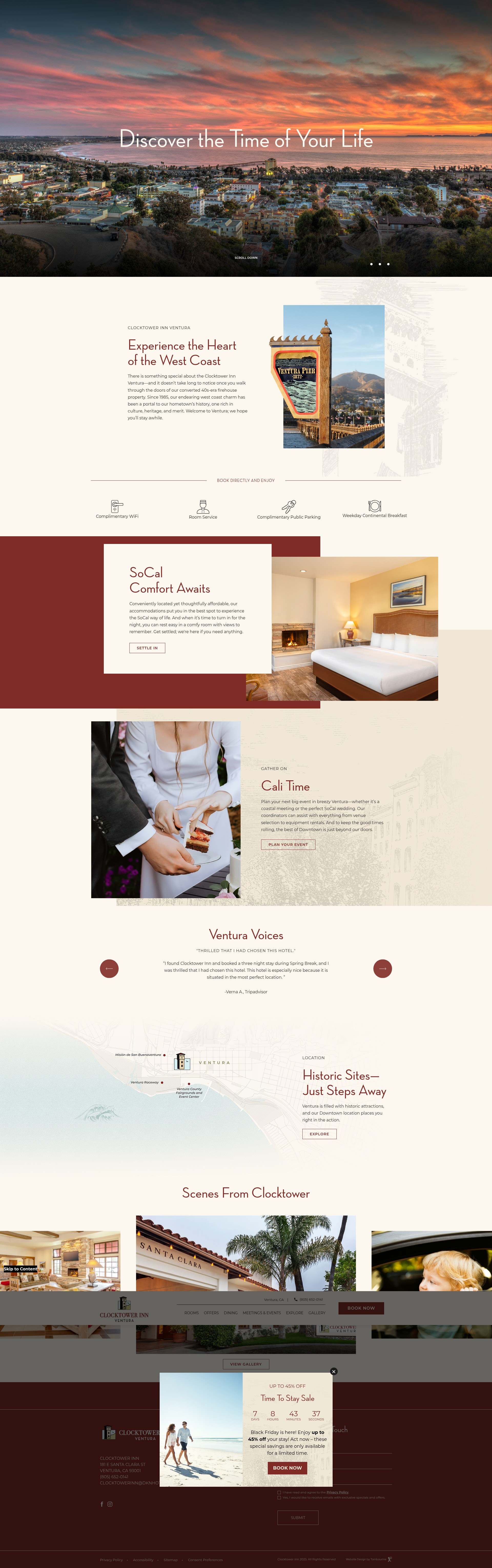 Screenshot of www.clocktowerinn.com