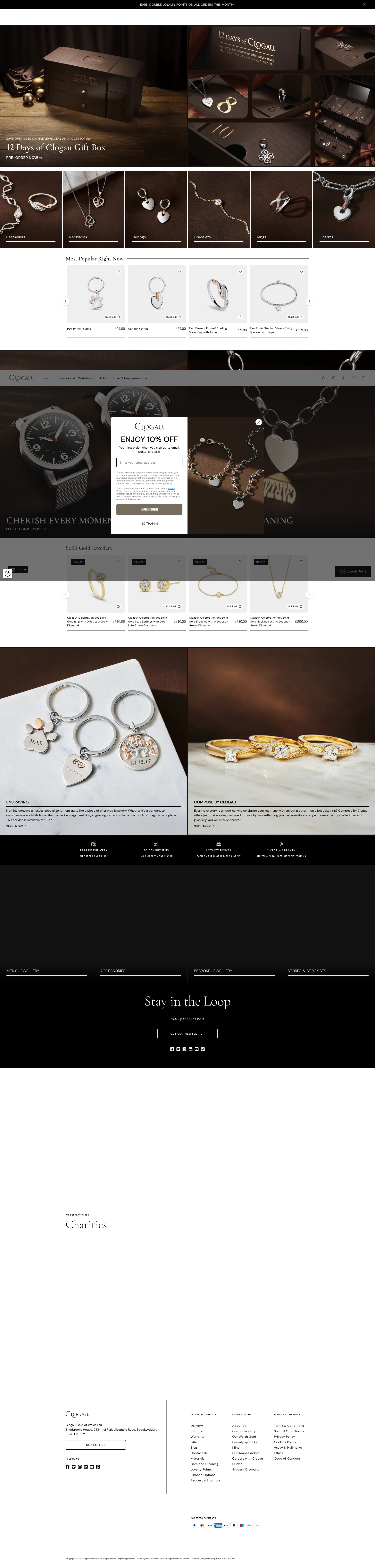 Screenshot of www.clogau.co.uk