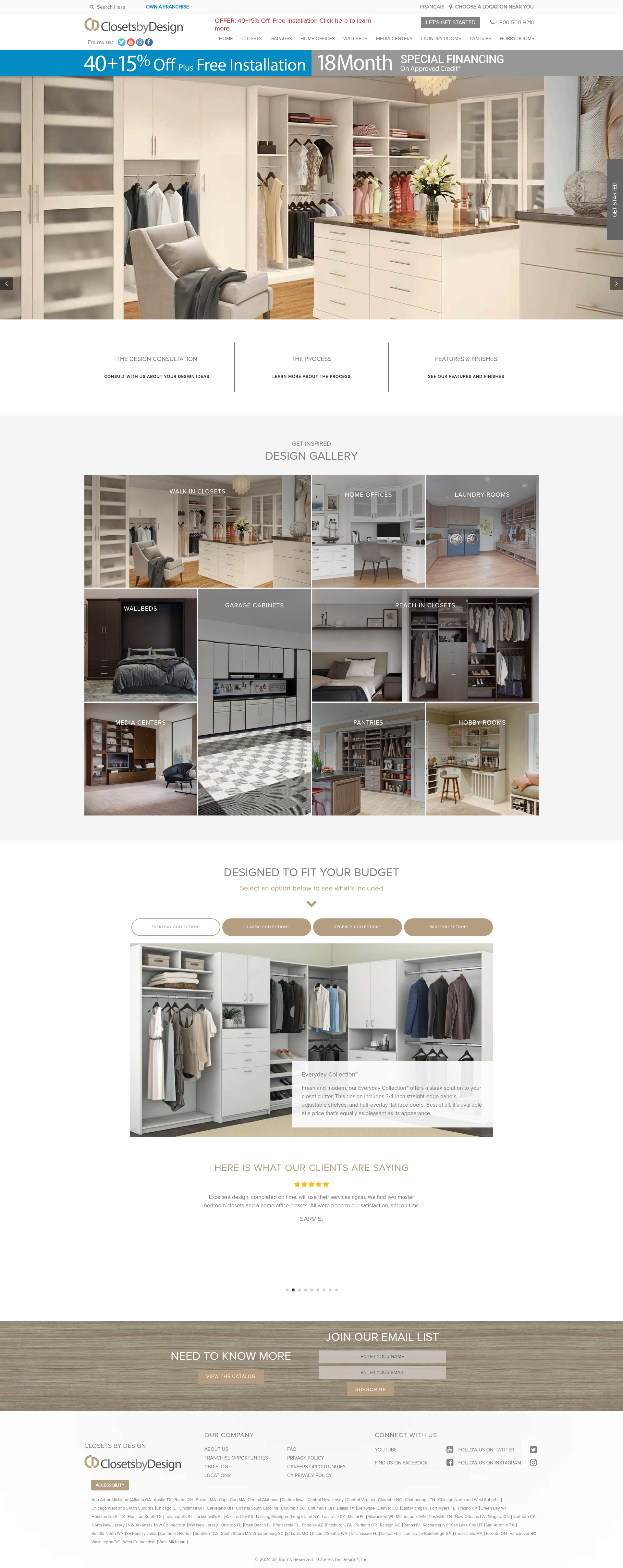 Screenshot of www.closetsbydesign.com