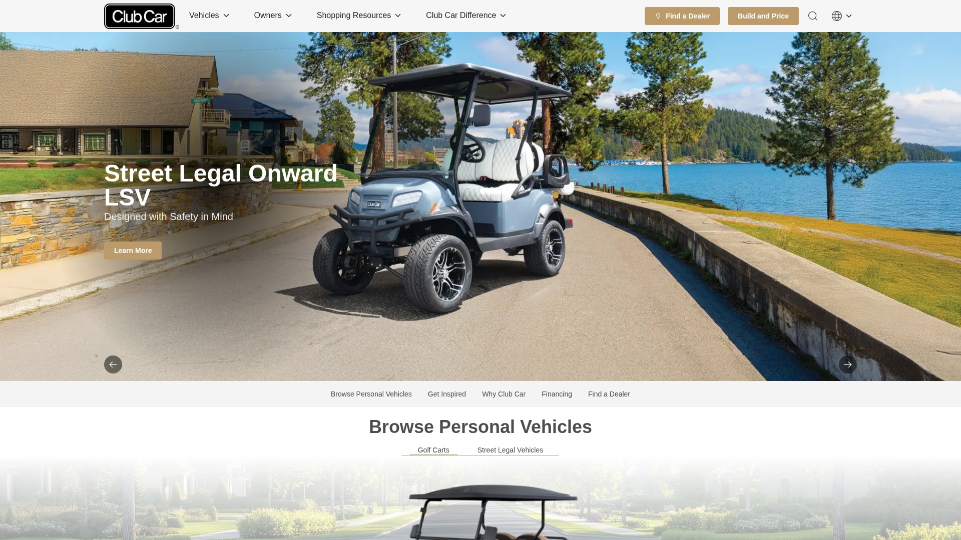 Screenshot of www.clubcar.com