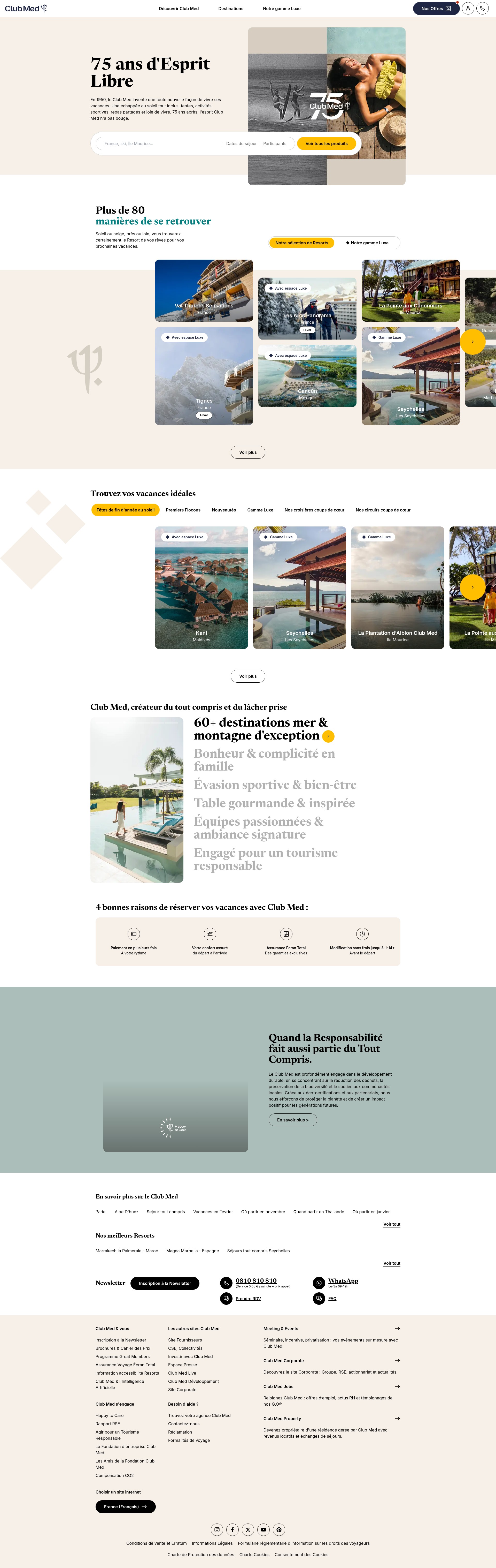 Screenshot of www.clubmed.fr