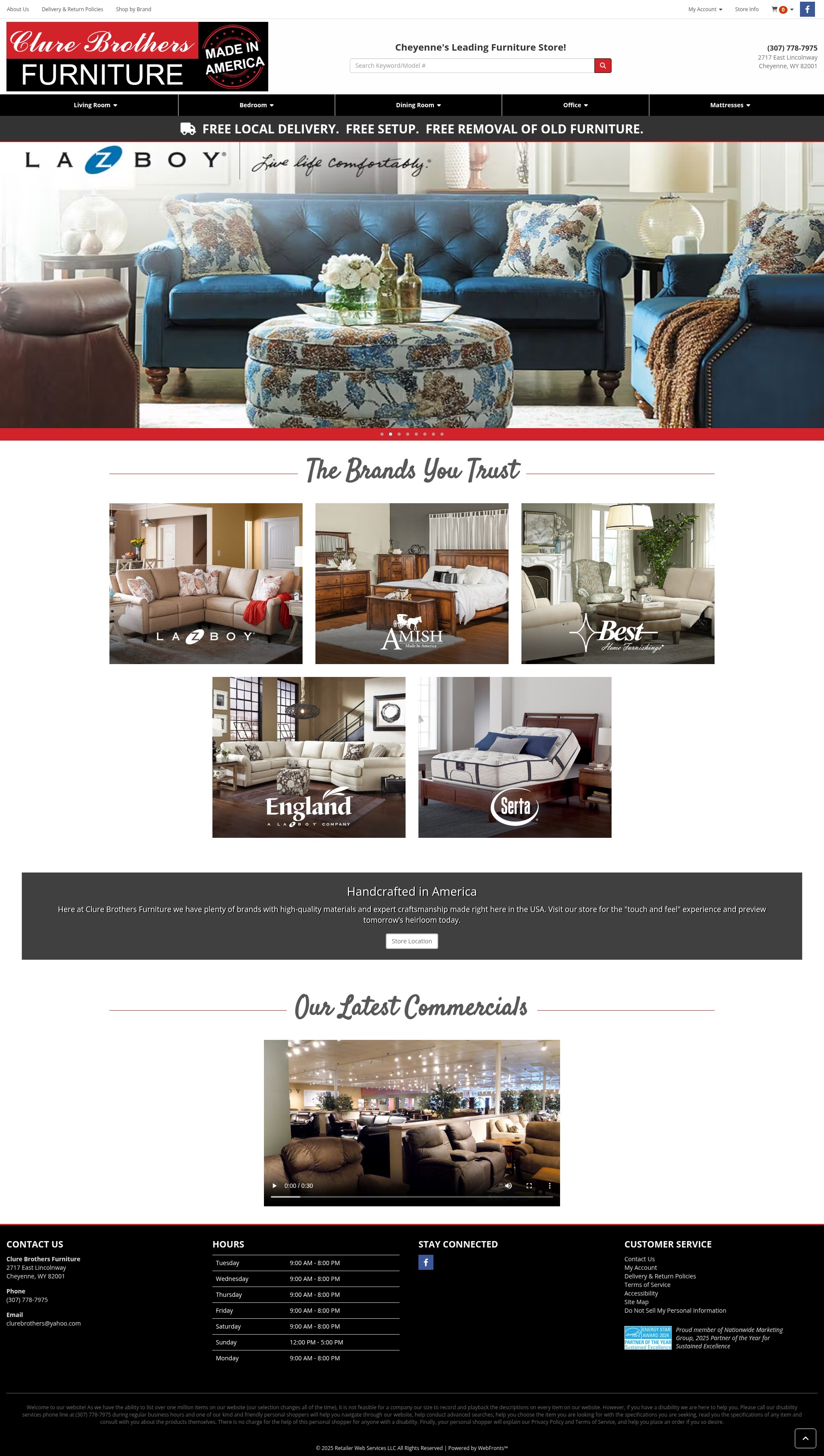 Screenshot of www.clurefurniture.com