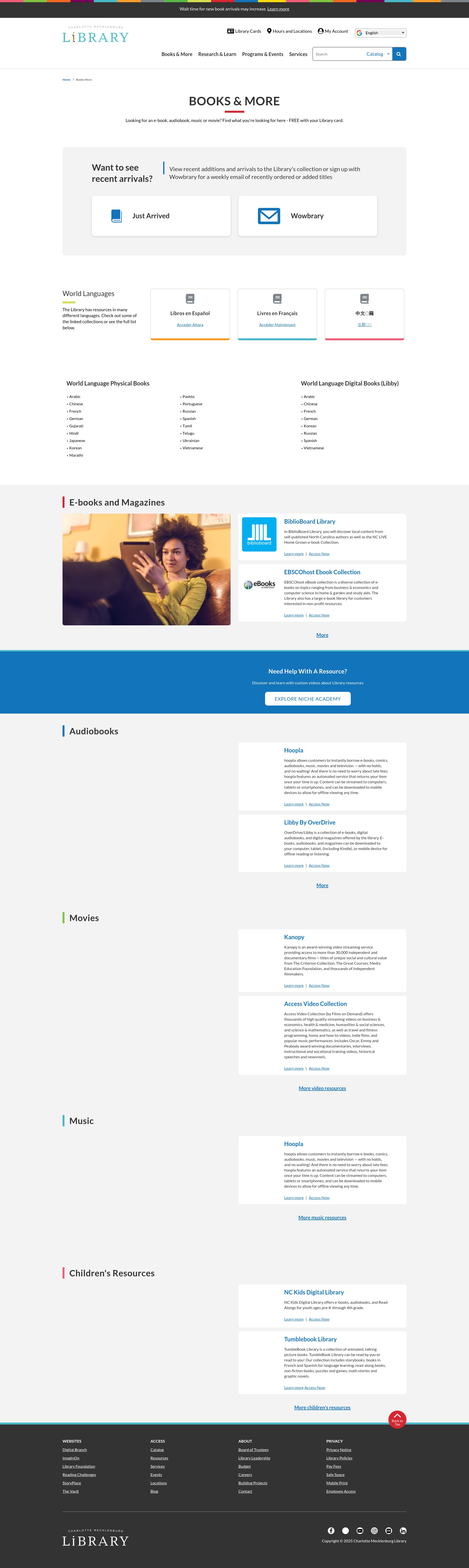Screenshot of www.cmlibrary.org