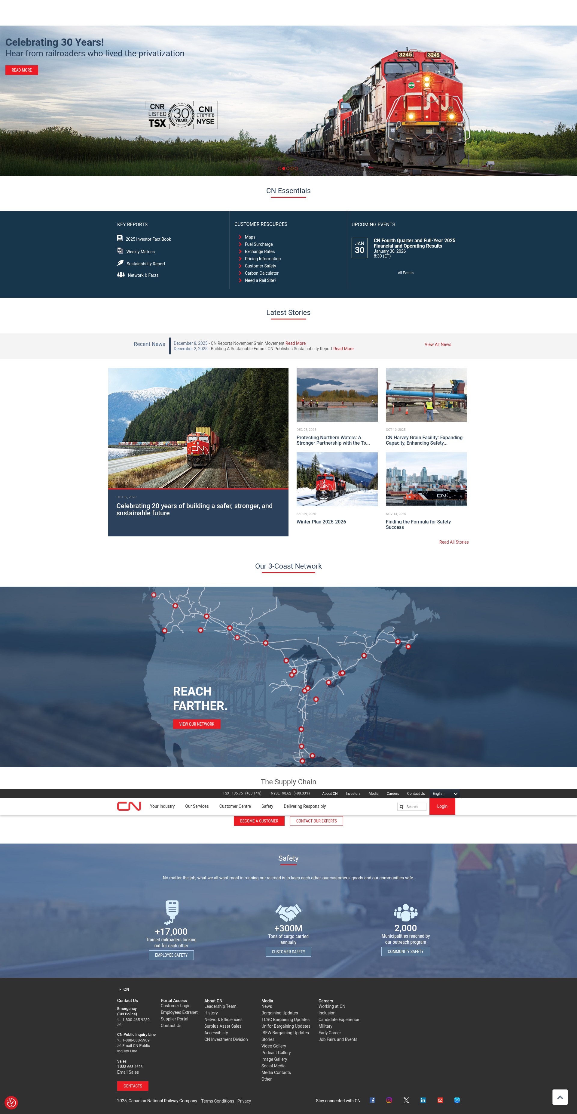 Screenshot of www.cn.ca