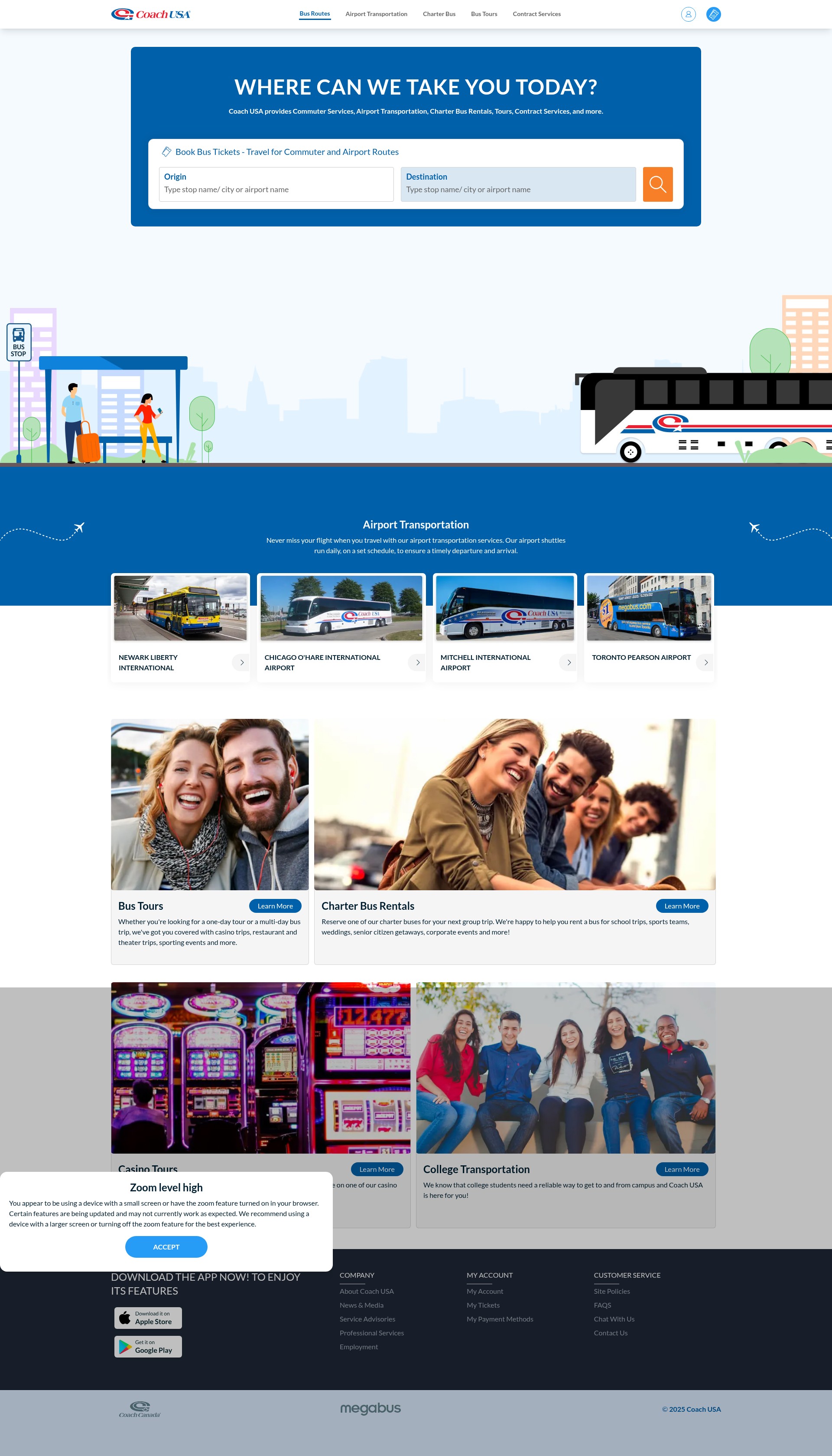 Screenshot of www.coachusa.com