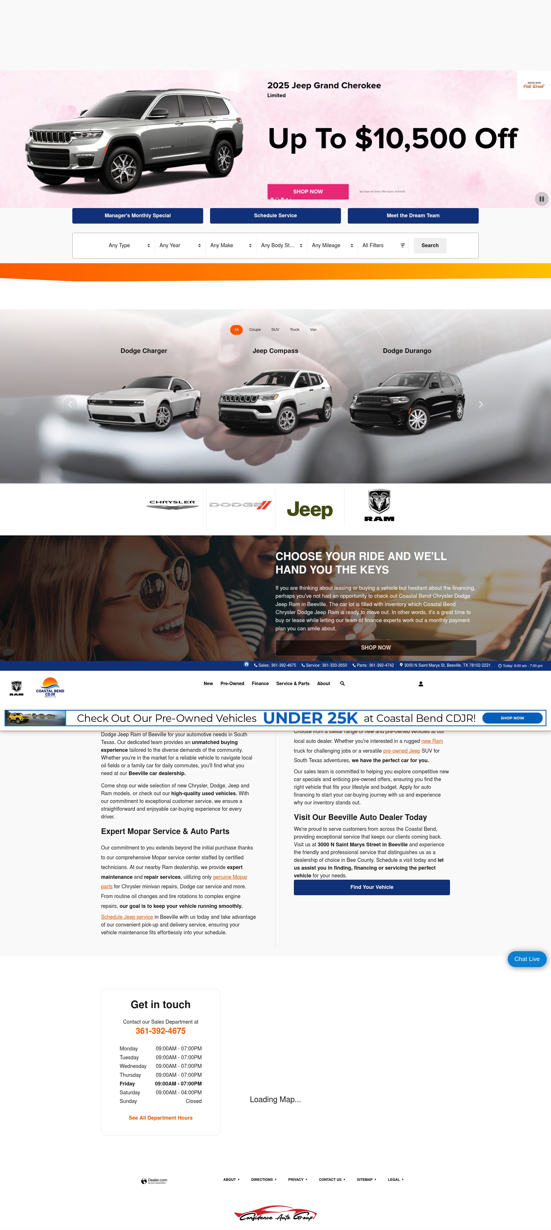 Screenshot of www.coastalbendcdjr.com